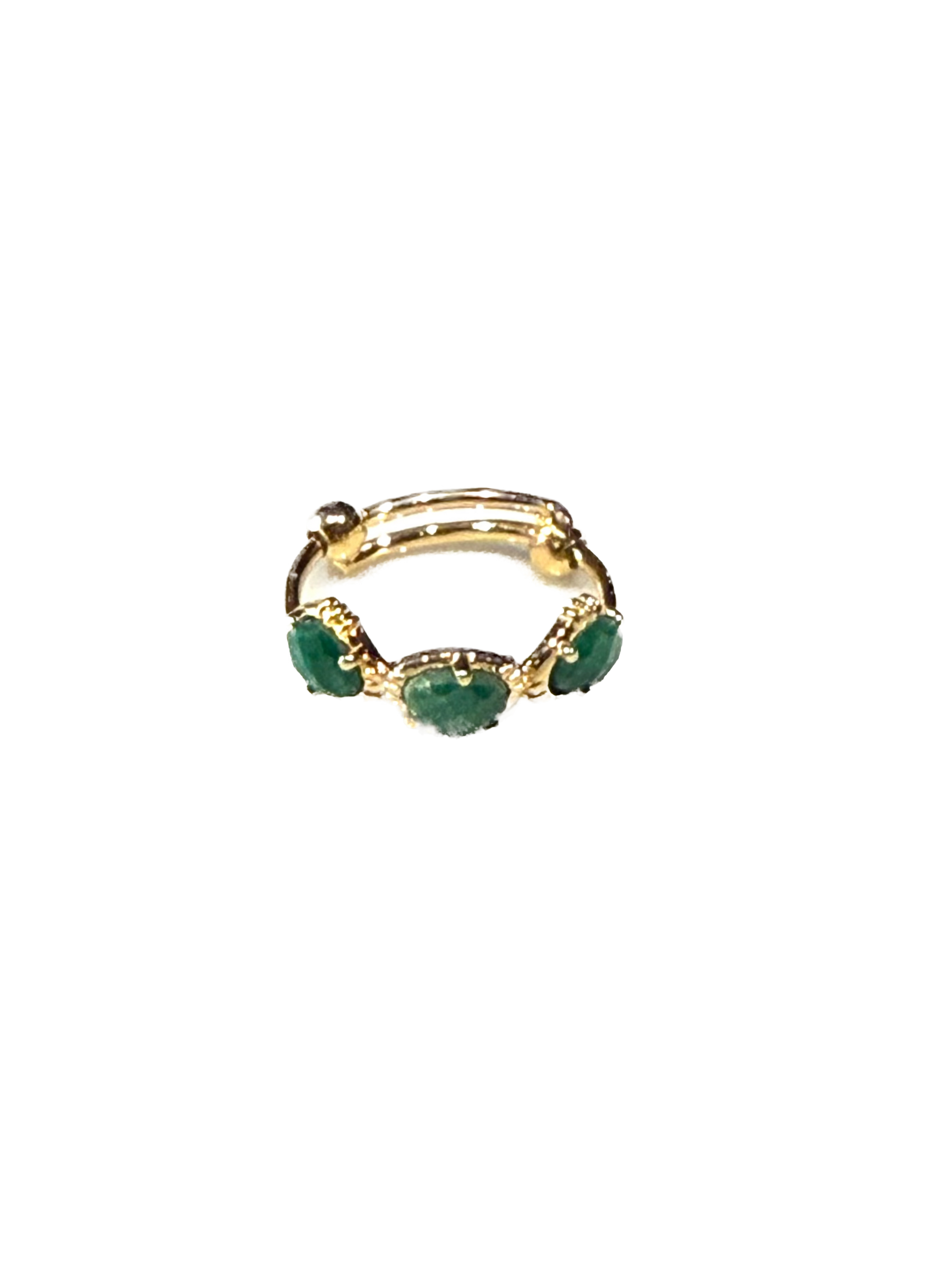 AU FIL DE LO - Bague Trois Pierres Silimanite Verte