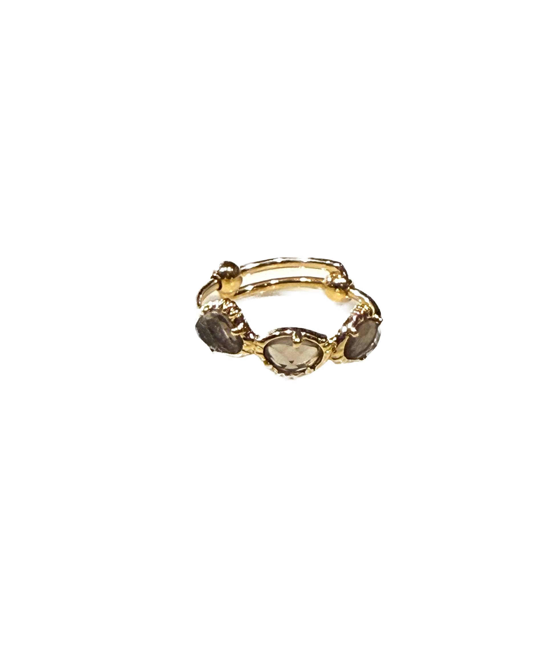 AU FIL DE LO - Bague Trois Pierres Quartz Fumé