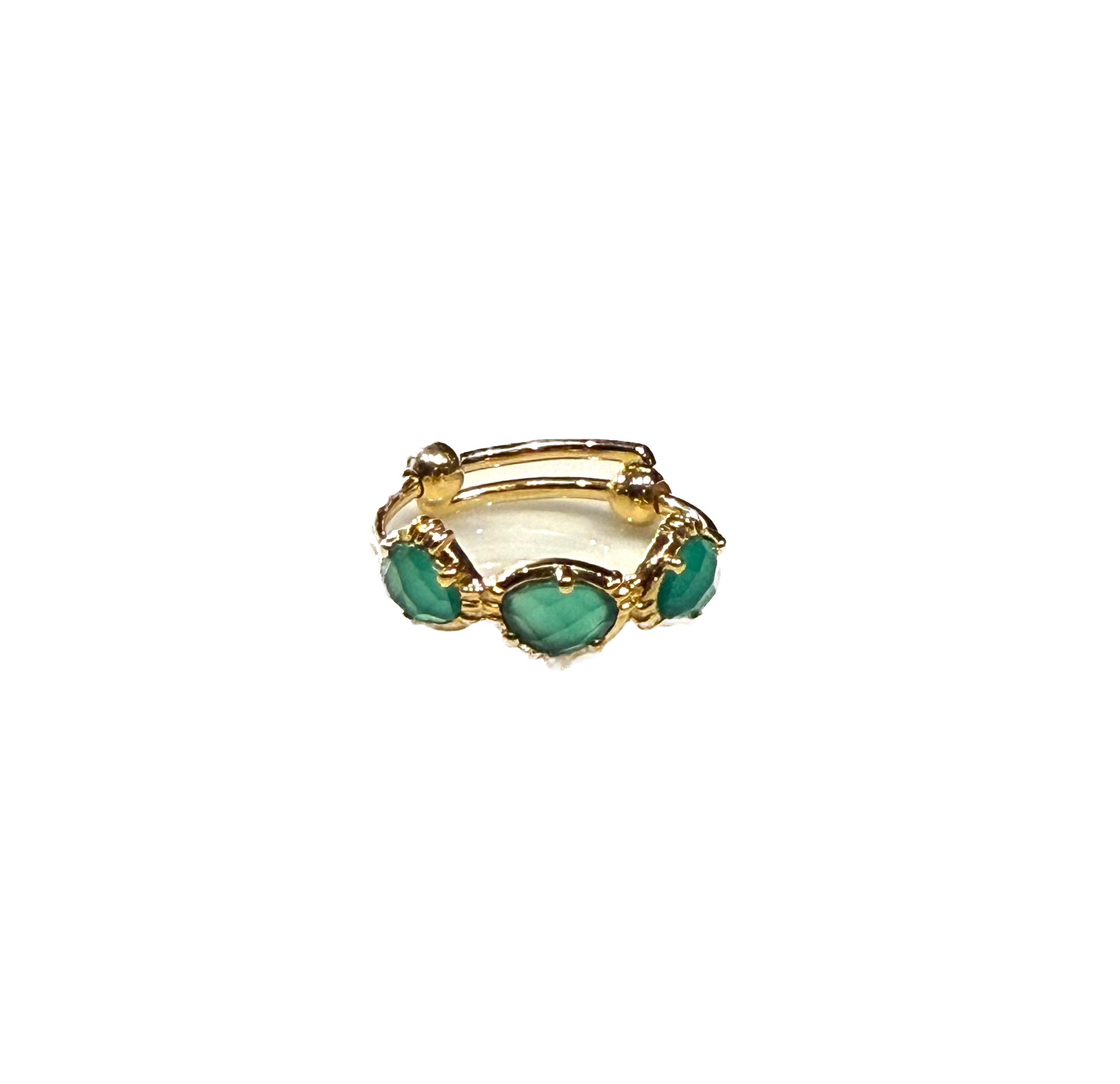 AU FIL DE LO - Bague Trois Pierres Onyx Vert