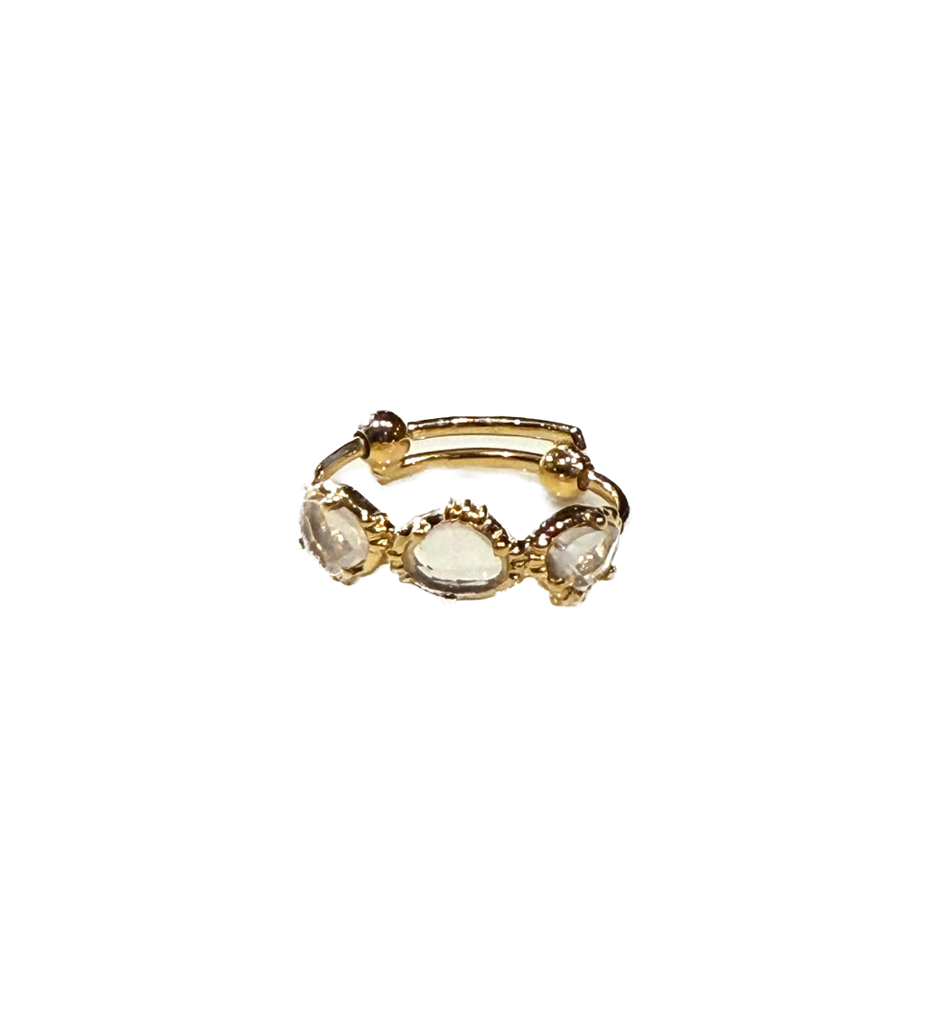 AU FIL DE LO - Bague Trois Pierres Cristal de Roche