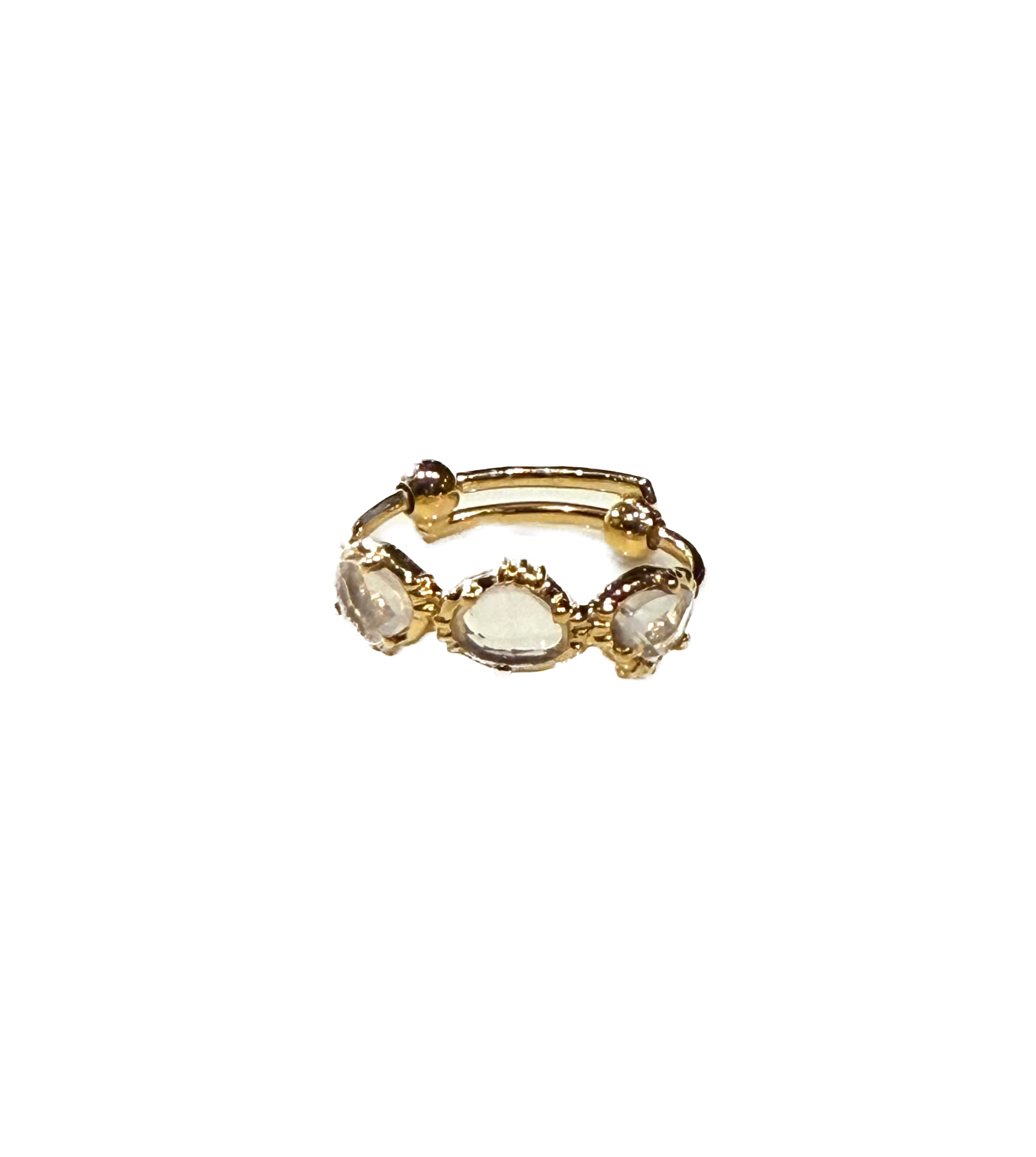 AU FIL DE LO - Bague Trois Pierres Cristal de Roche