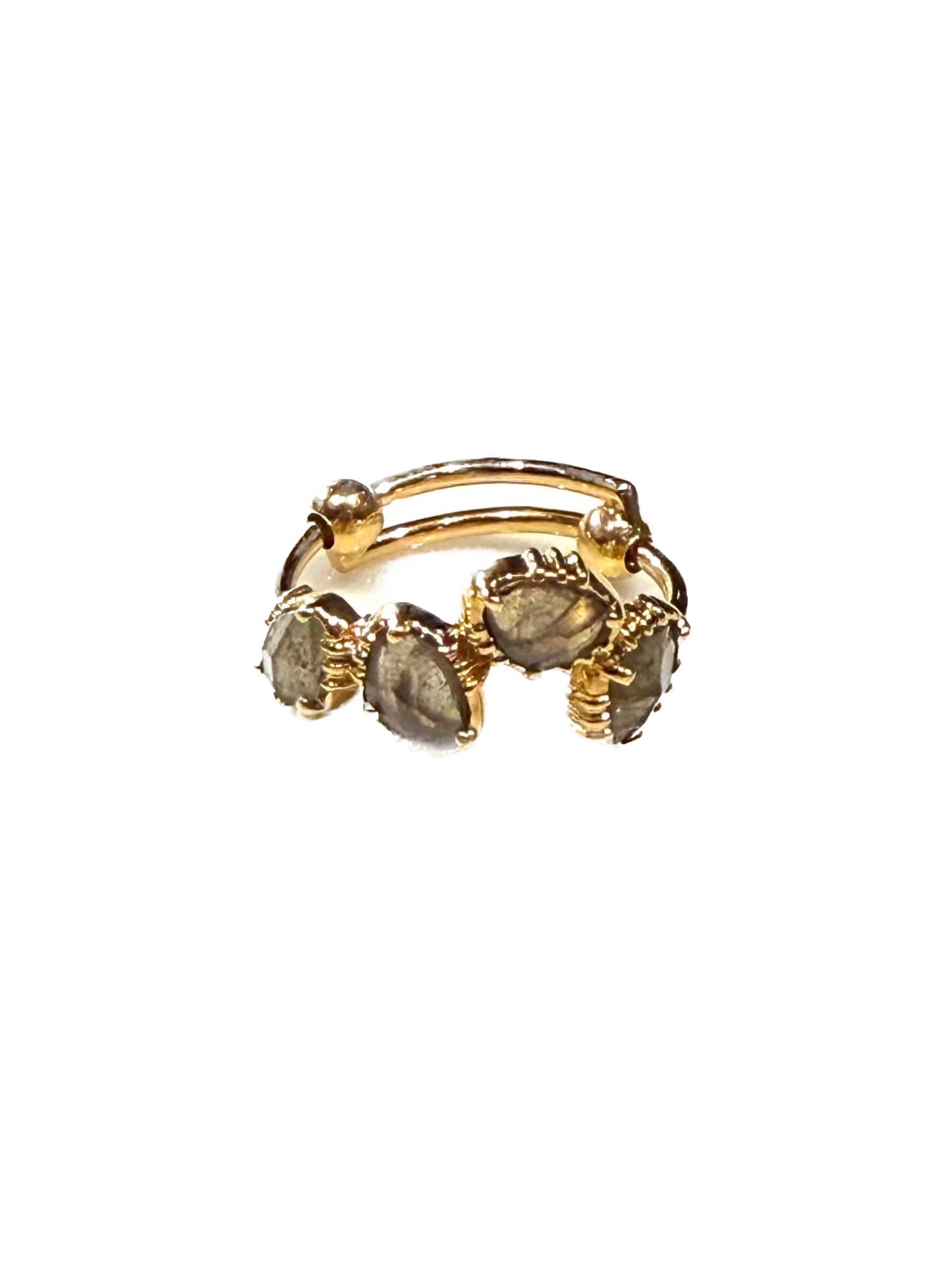 AU FIL DE LO - Bague 4 Mini Pierres Labradorite