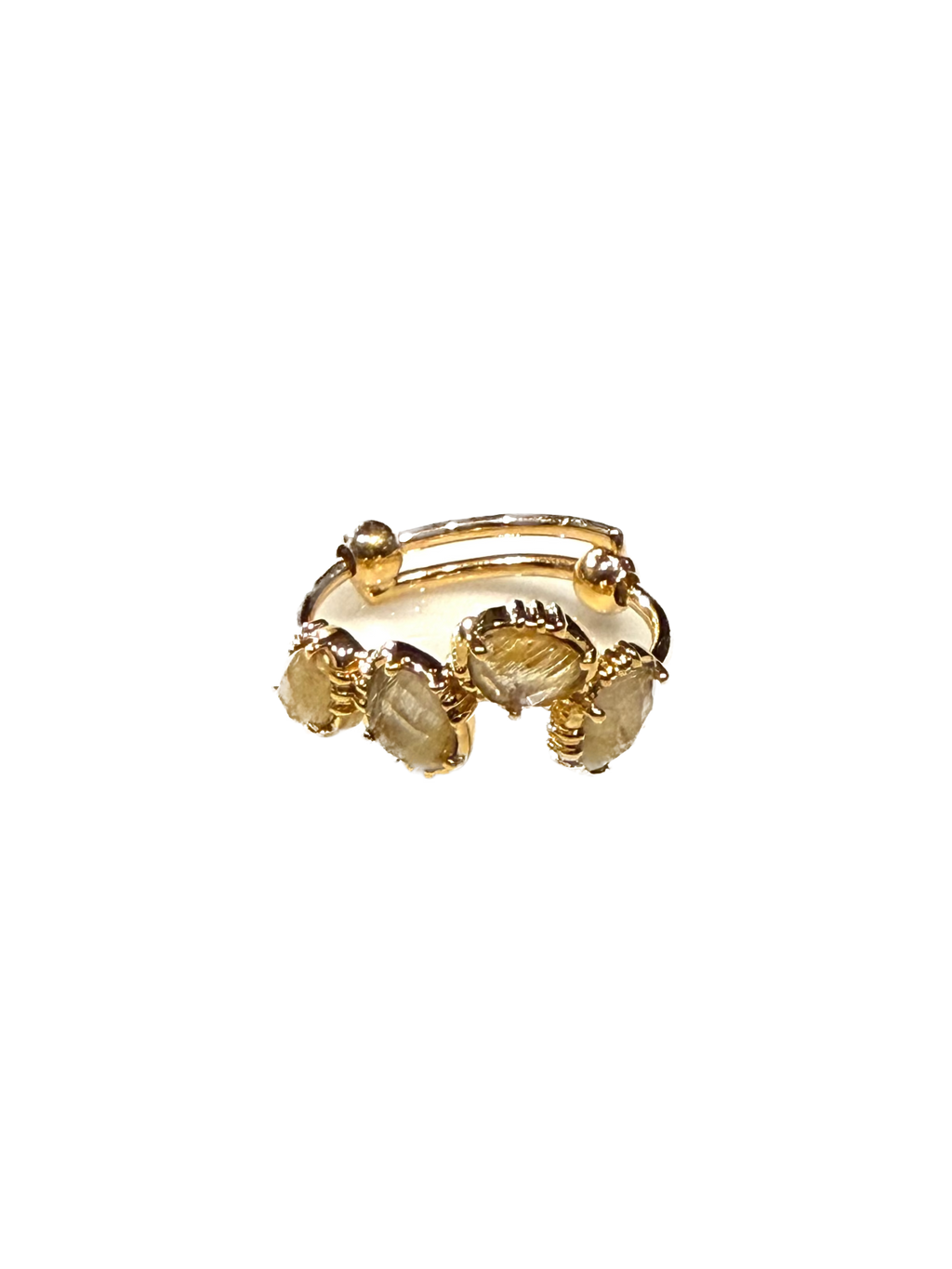AU FIL DE LO - Bague 4 Mini Pierres Quartz Rutile