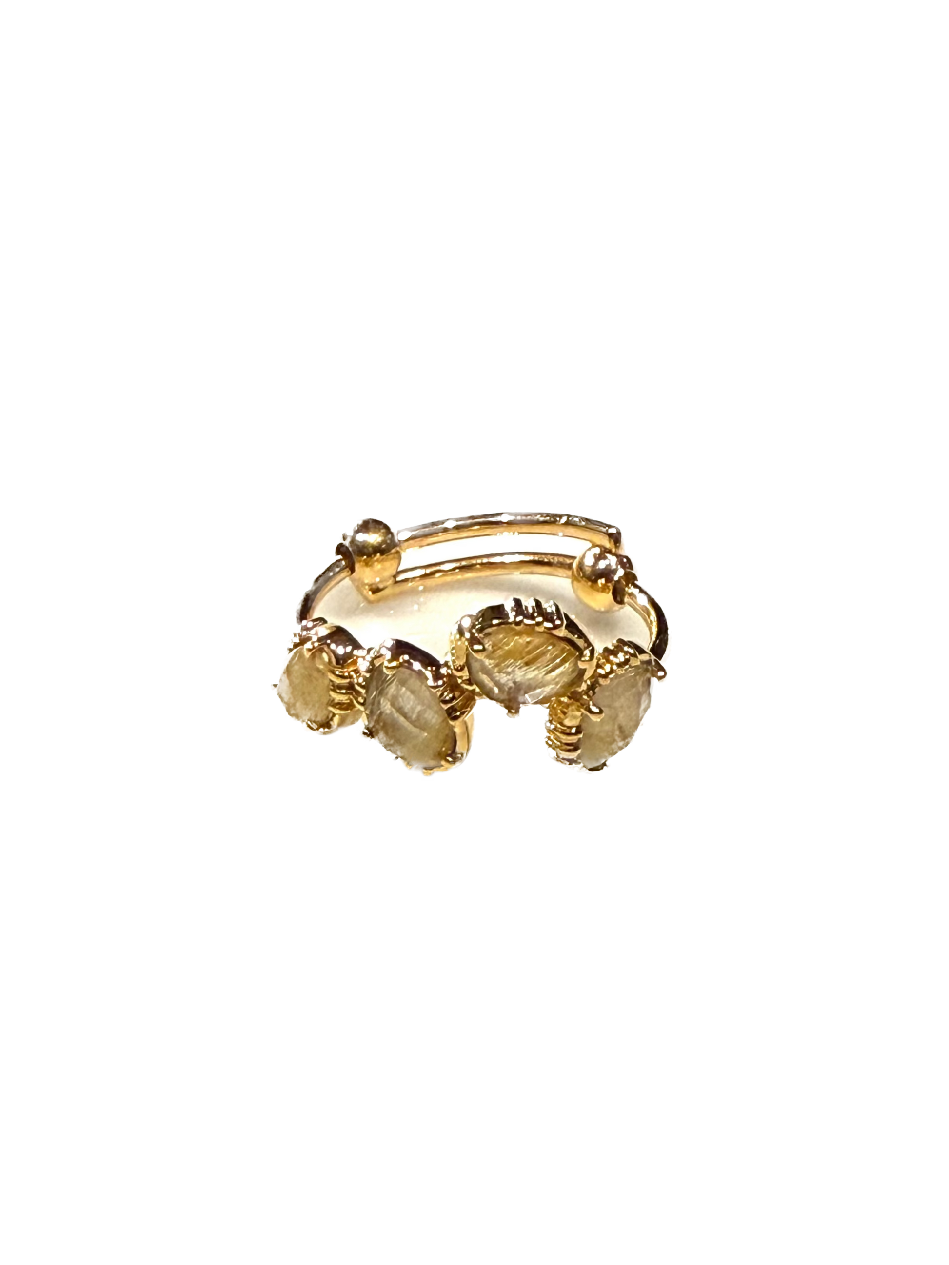 AU FIL DE LO - Bague 4 Mini Pierres Quartz Rutile
