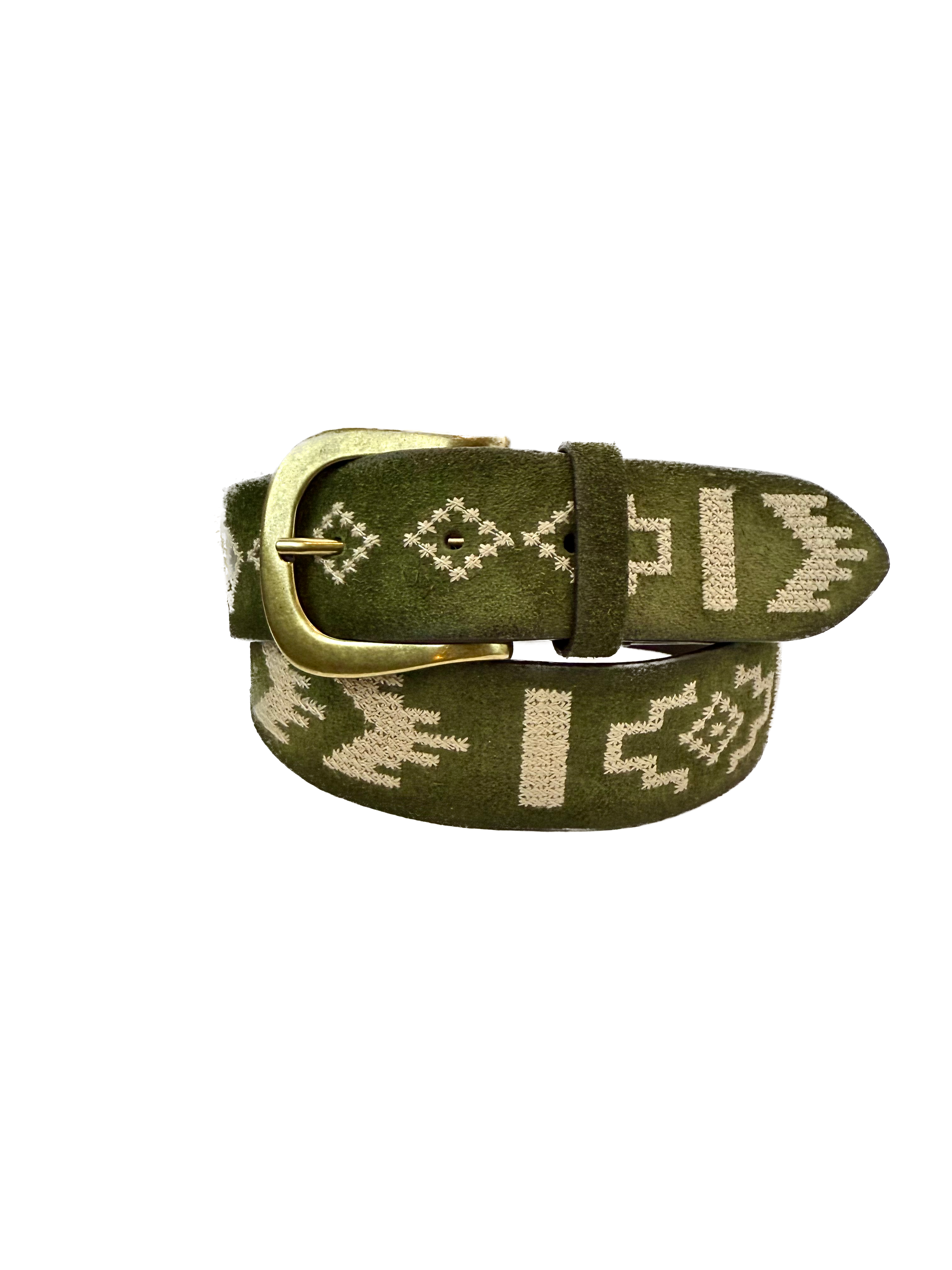 POST&CO - Ceinture en Daim Kaki