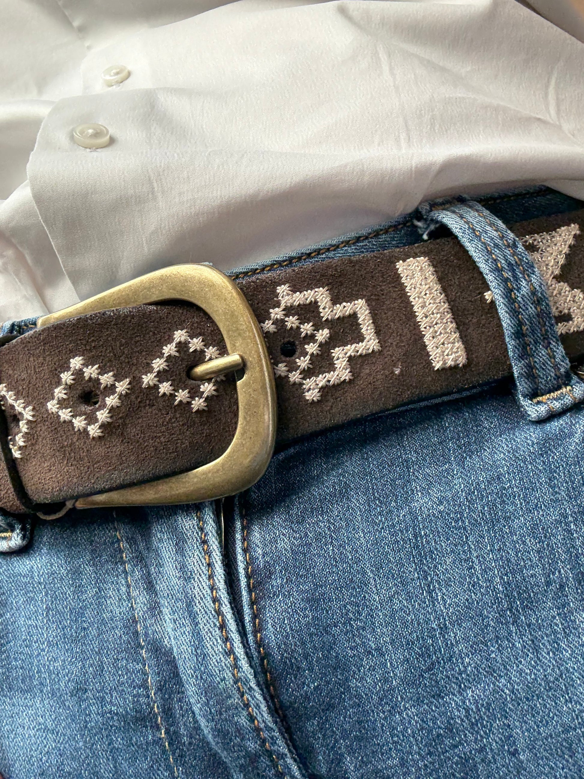 POST&CO - Ceinture en Daim Brown