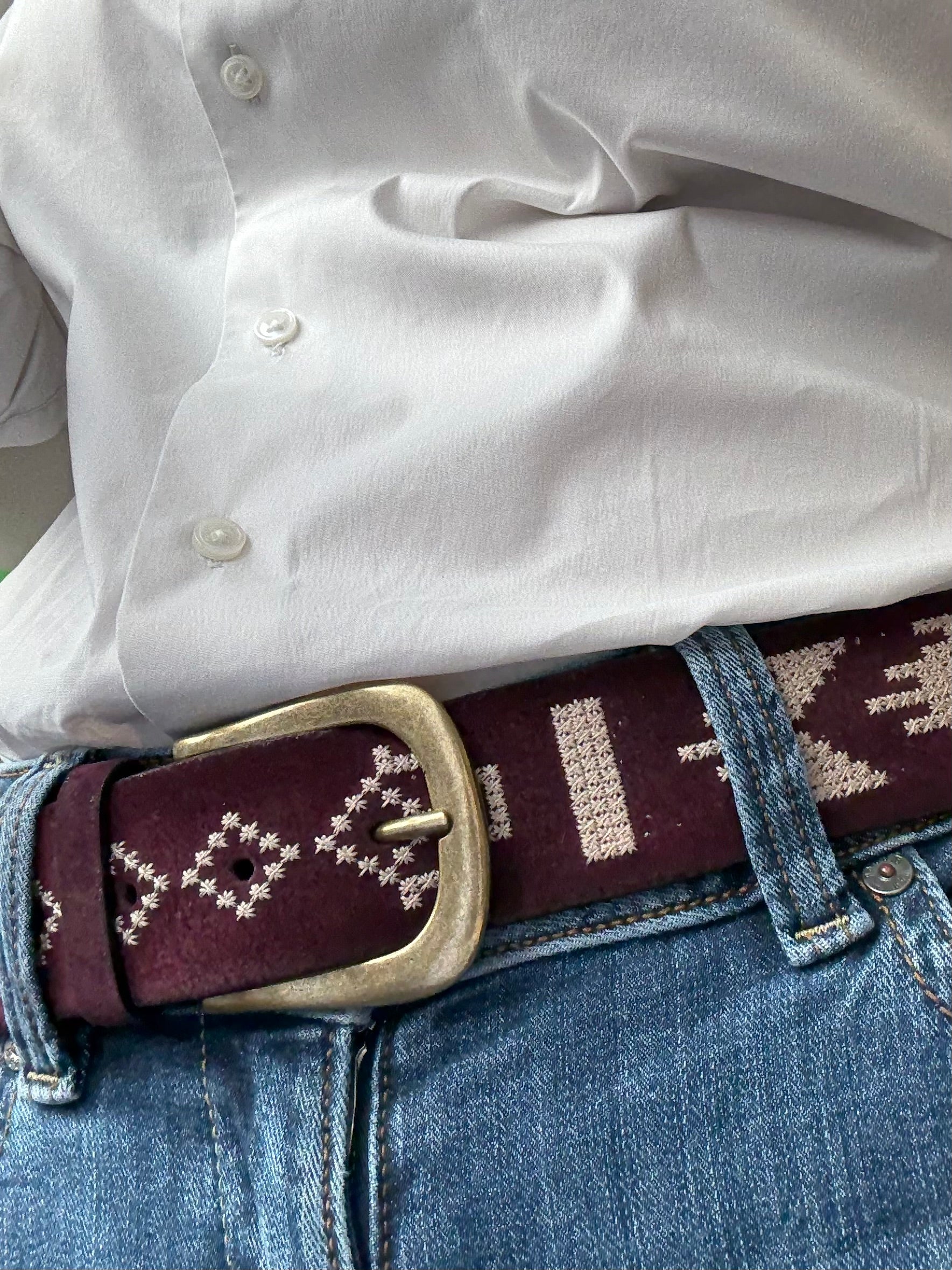 POST&CO - Ceinture en Daim Wine