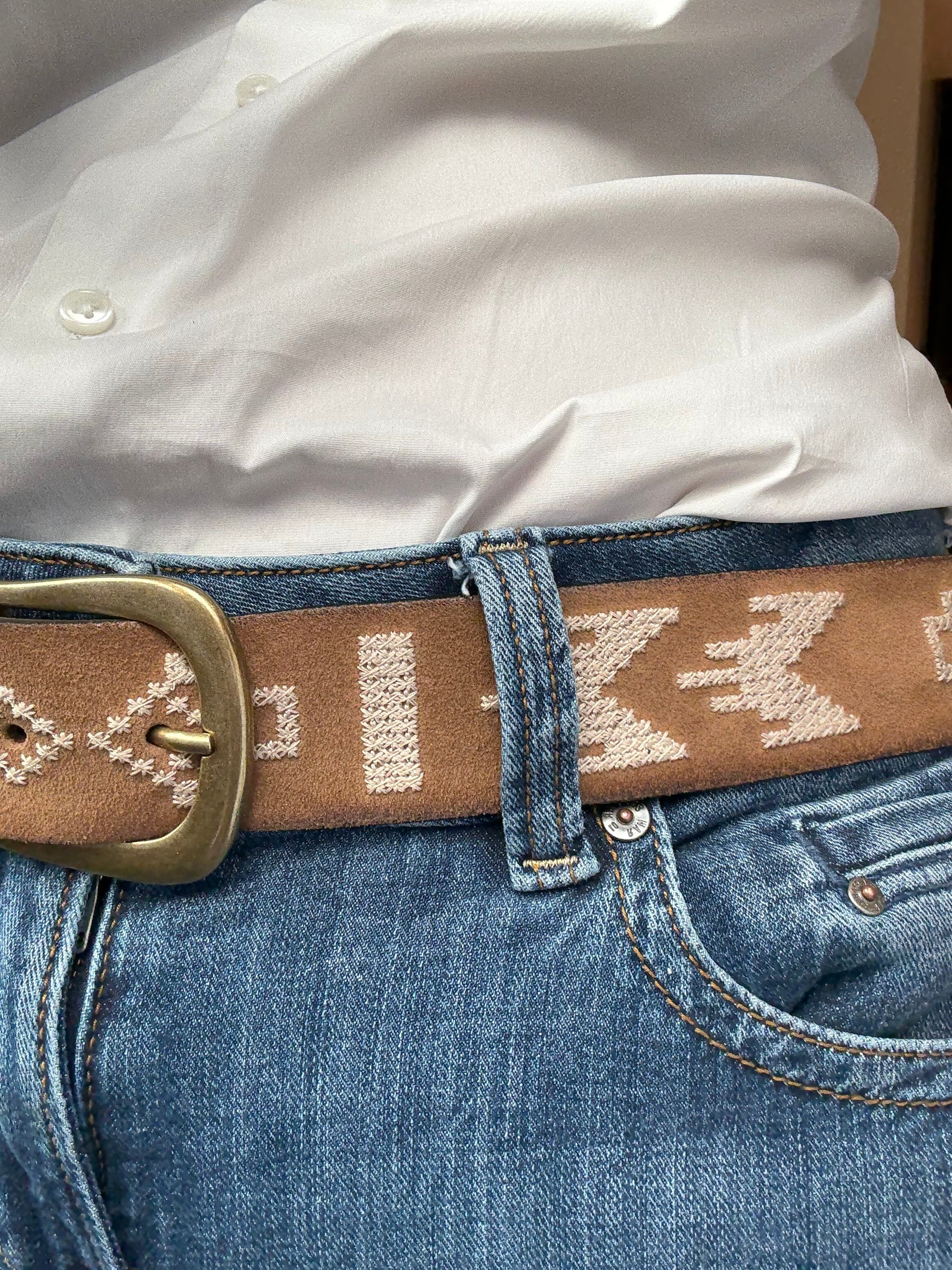 POST&CO - Ceinture en Daim Beige