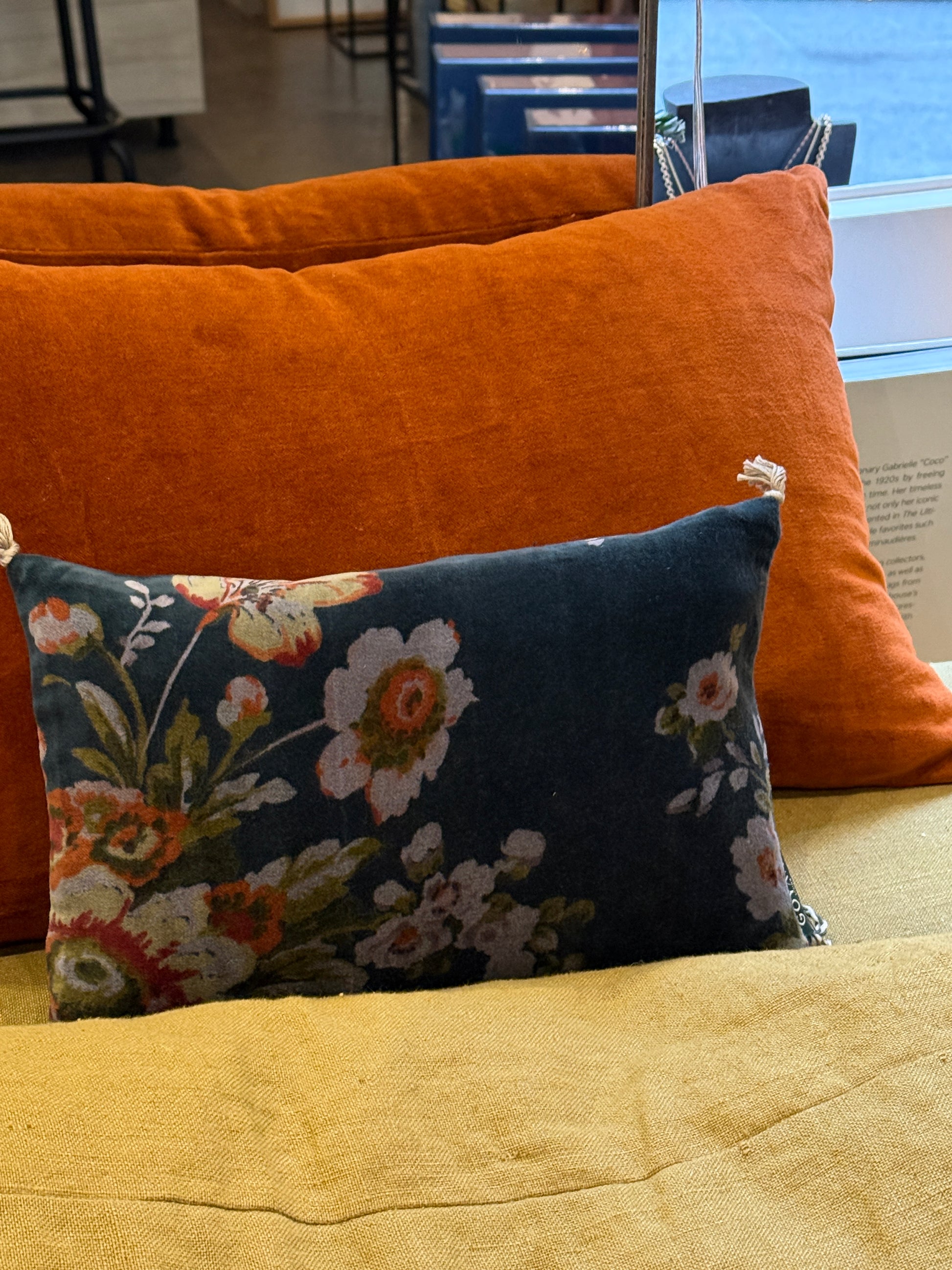 GOYAAL - Mini Coussin Fleurs Teal