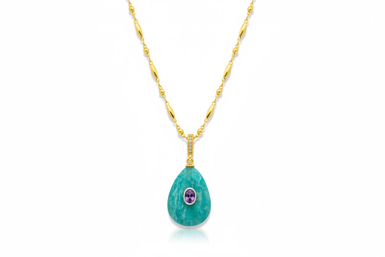 Collier Poire Amazonite – VIRGINIE BERMAN | George Genève