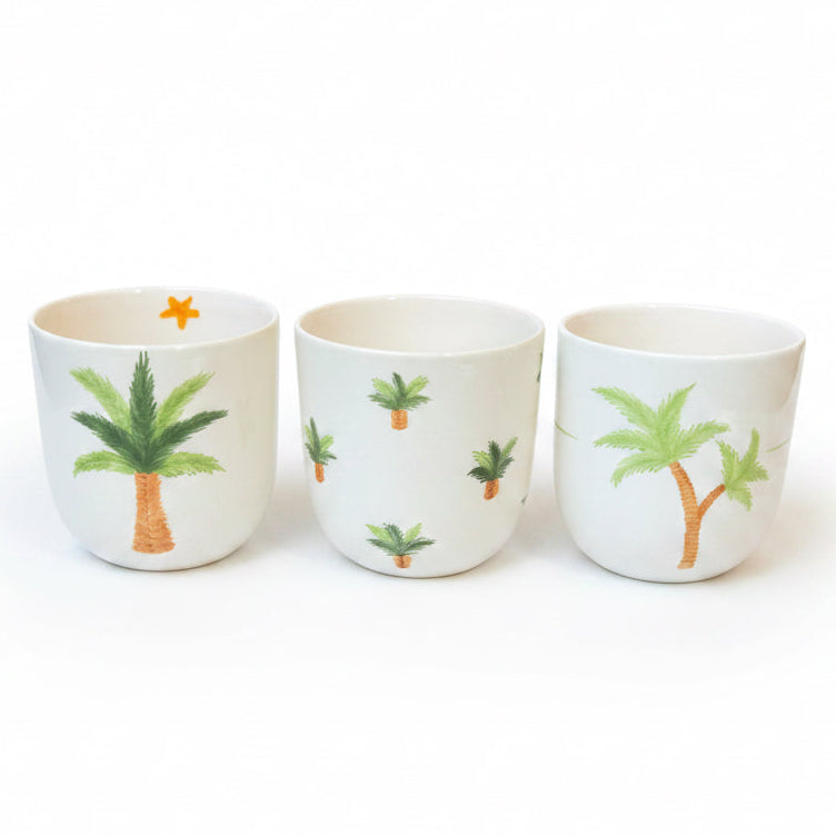 Mug artisanal en céramique avec palmiers peints à la main – FEELING GOOD