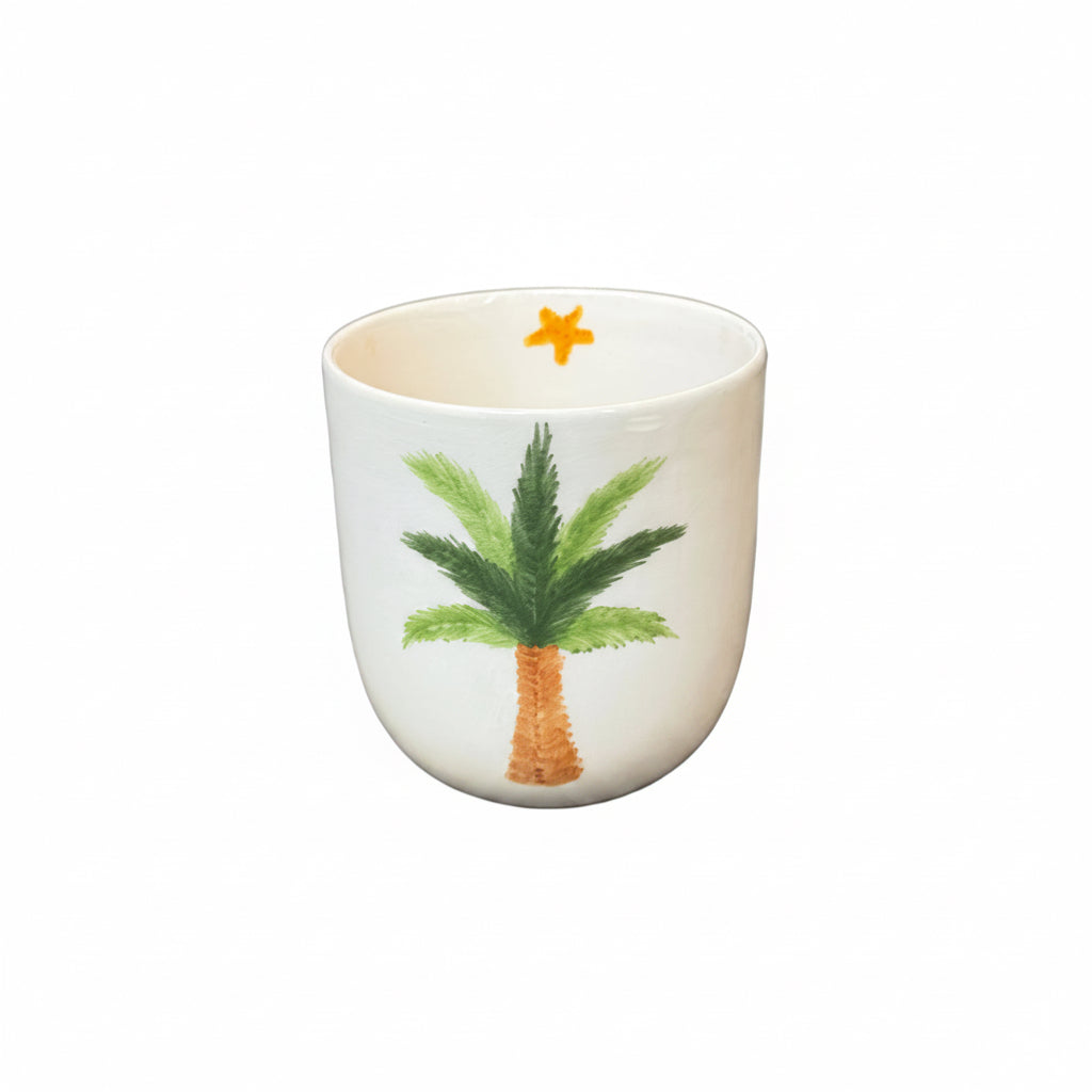 Mug artisanal en céramique avec palmiers peints à la main – FEELING GOOD