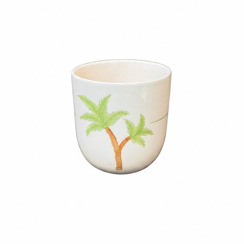 Mug artisanal en céramique avec palmiers peints à la main – FEELING GOOD
