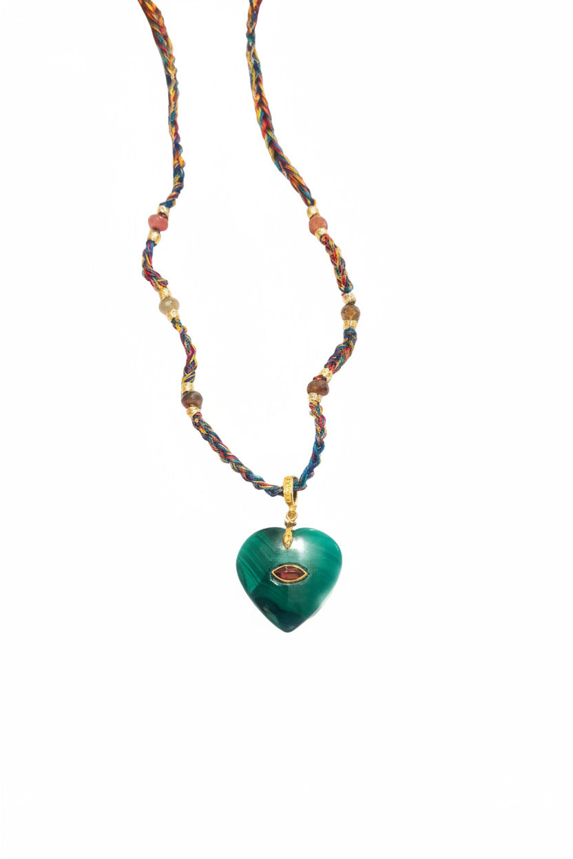ROOM SERVICE - Valentine Malachite Charm Necklace 
