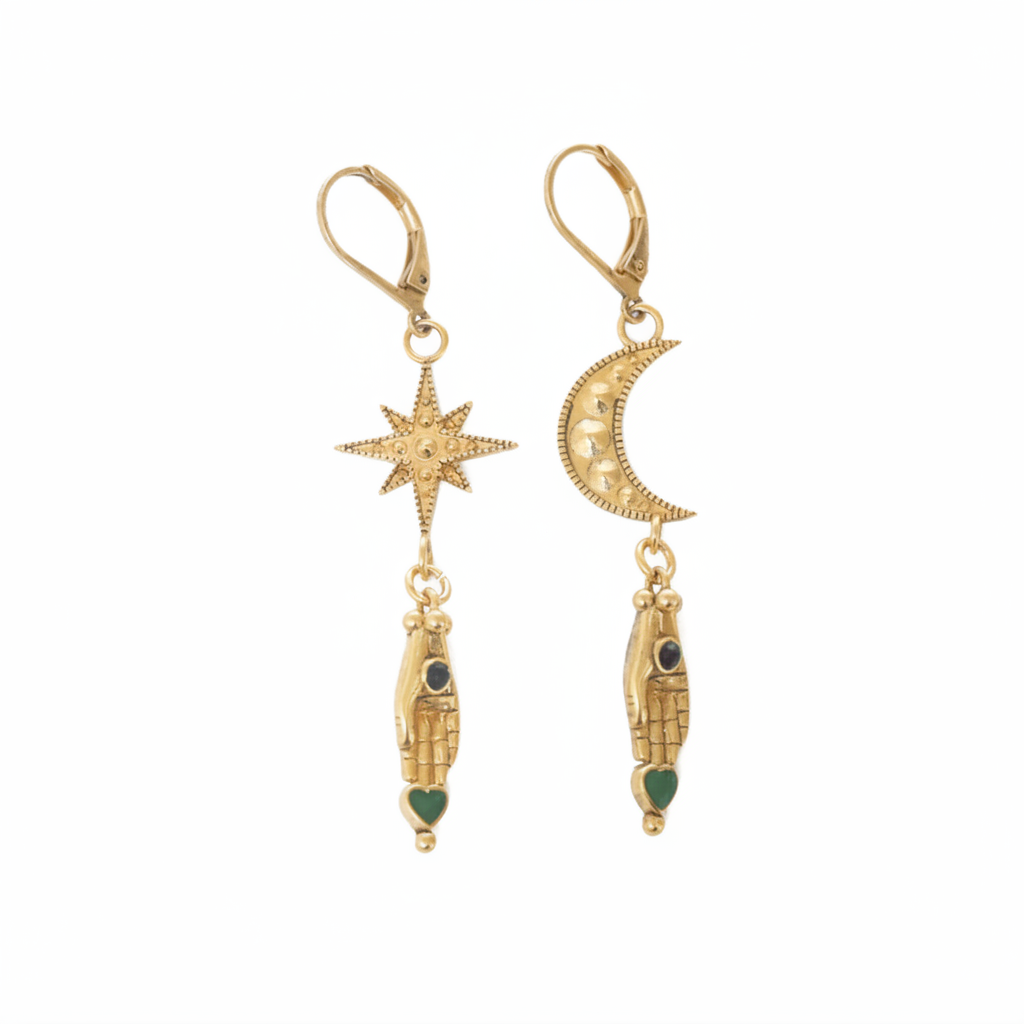 Boucles d’oreilles Sacha Etoile Lune – LA2L | George Genève