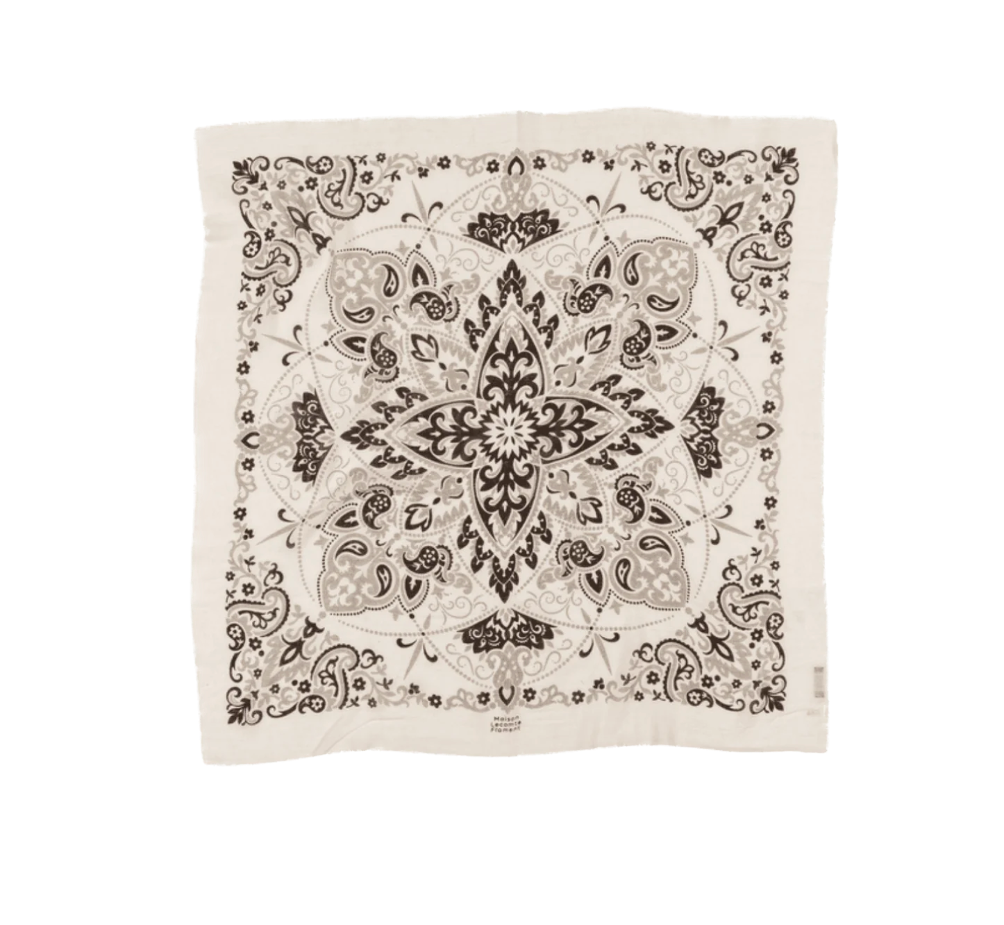 LECOMTE FLAMENT - Echarpe Bandana Ecru Gris