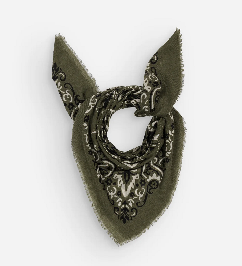 LECOMTE FLAMENT - Echarpe Bandana Kaki