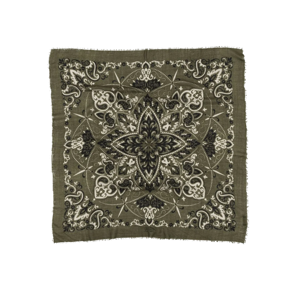 LECOMTE FLAMENT - Echarpe Bandana Kaki