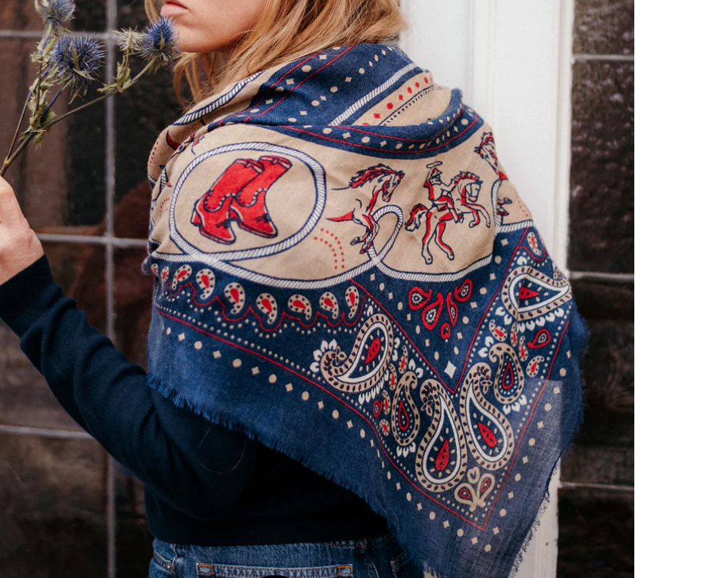 LECOMTE FLAMENT - Echarpe Rodeo Navy