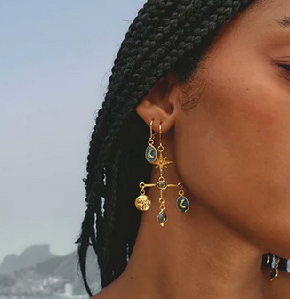 Boucles d’oreilles Luna Asymétriques – vue 2 – LA2L | George Genève