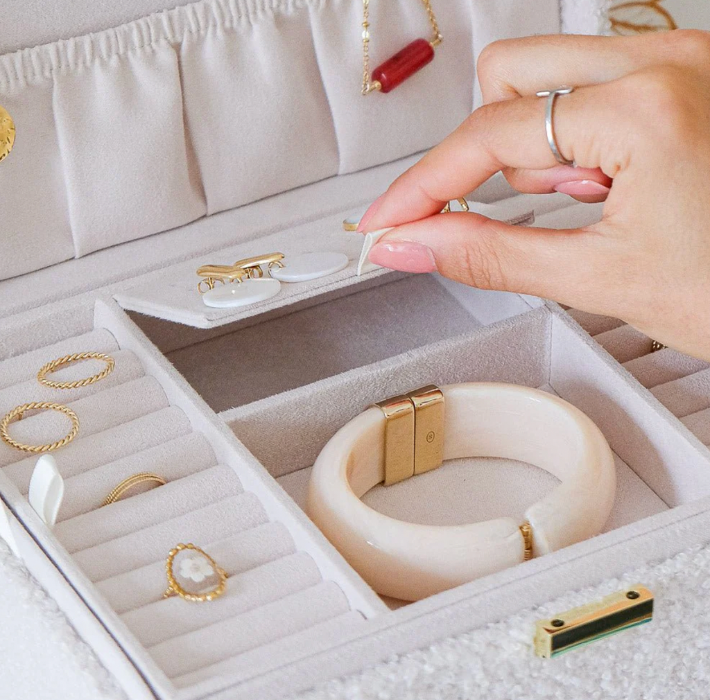 MAISON SCARLETT - Boîte à bijoux Denise Teddy Blanc