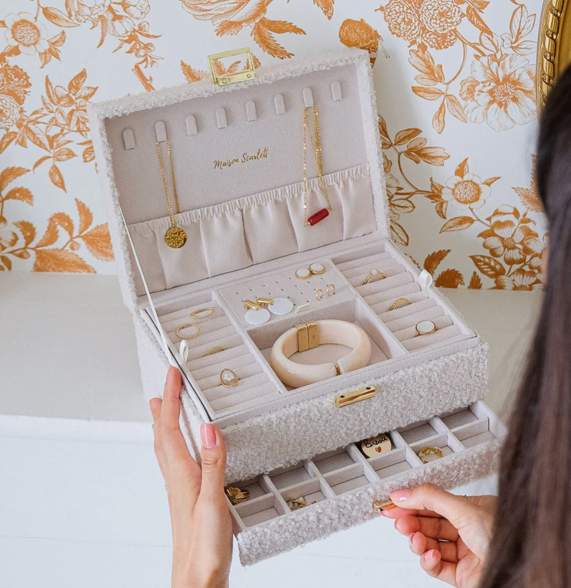 MAISON SCARLETT - Boîte à bijoux Denise Teddy Blanc