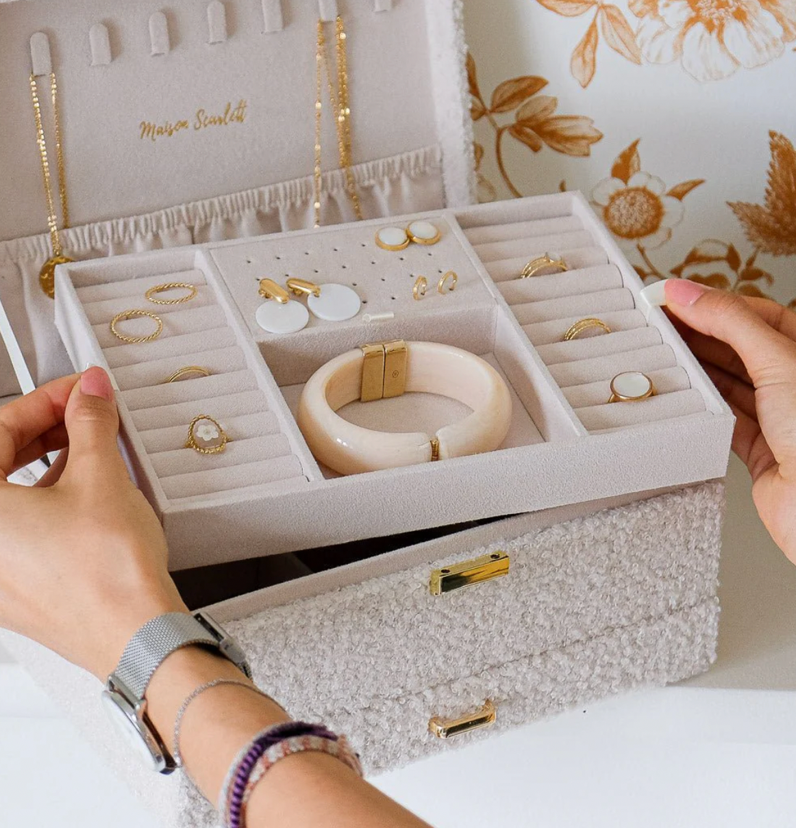 MAISON SCARLETT - Boîte à bijoux Denise Teddy Blanc