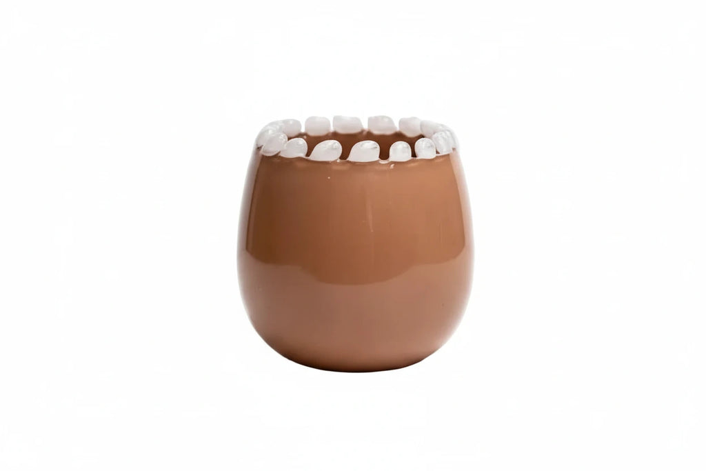 Vase bord perlé Moka/Ecru – MAISON LILO | George Genève