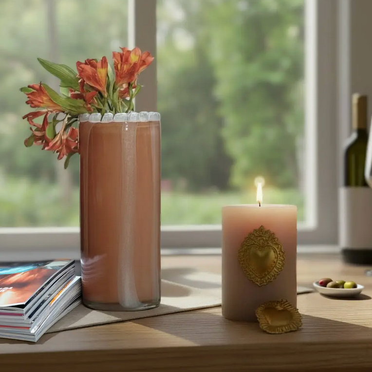 Vase droit bord perlé Moka – vue 2 – MAISON LILO | George Genève