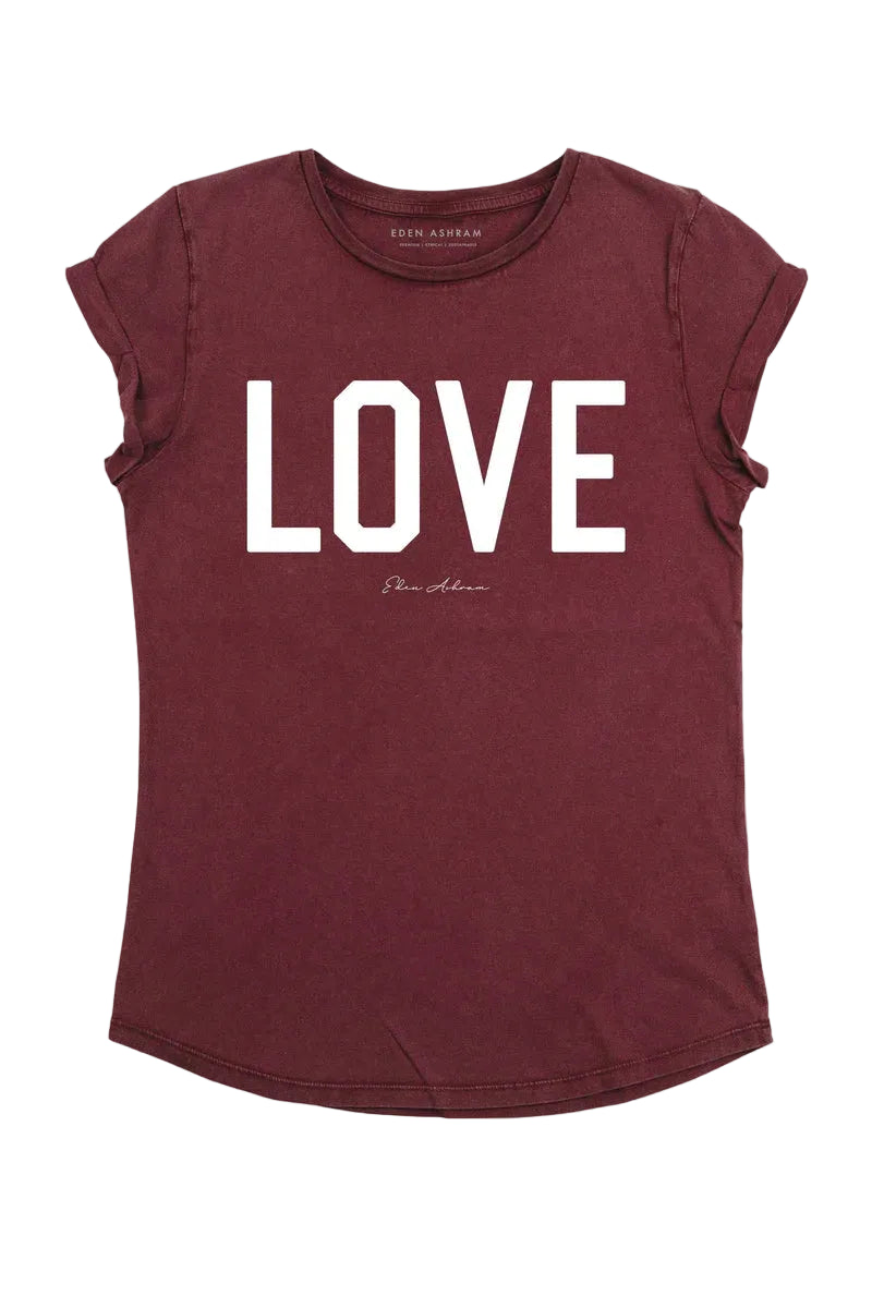 Tee-Shirt Love Burgundy – EDEN ASHRAM | George Genève