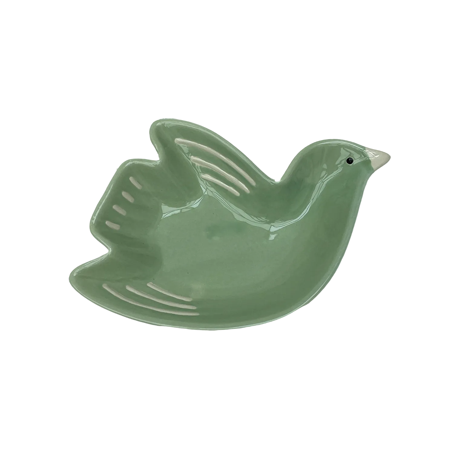 Plat cuicui oiseau vert mm L21,5 P14,9 H4cm – Opjet Paris | George Genève