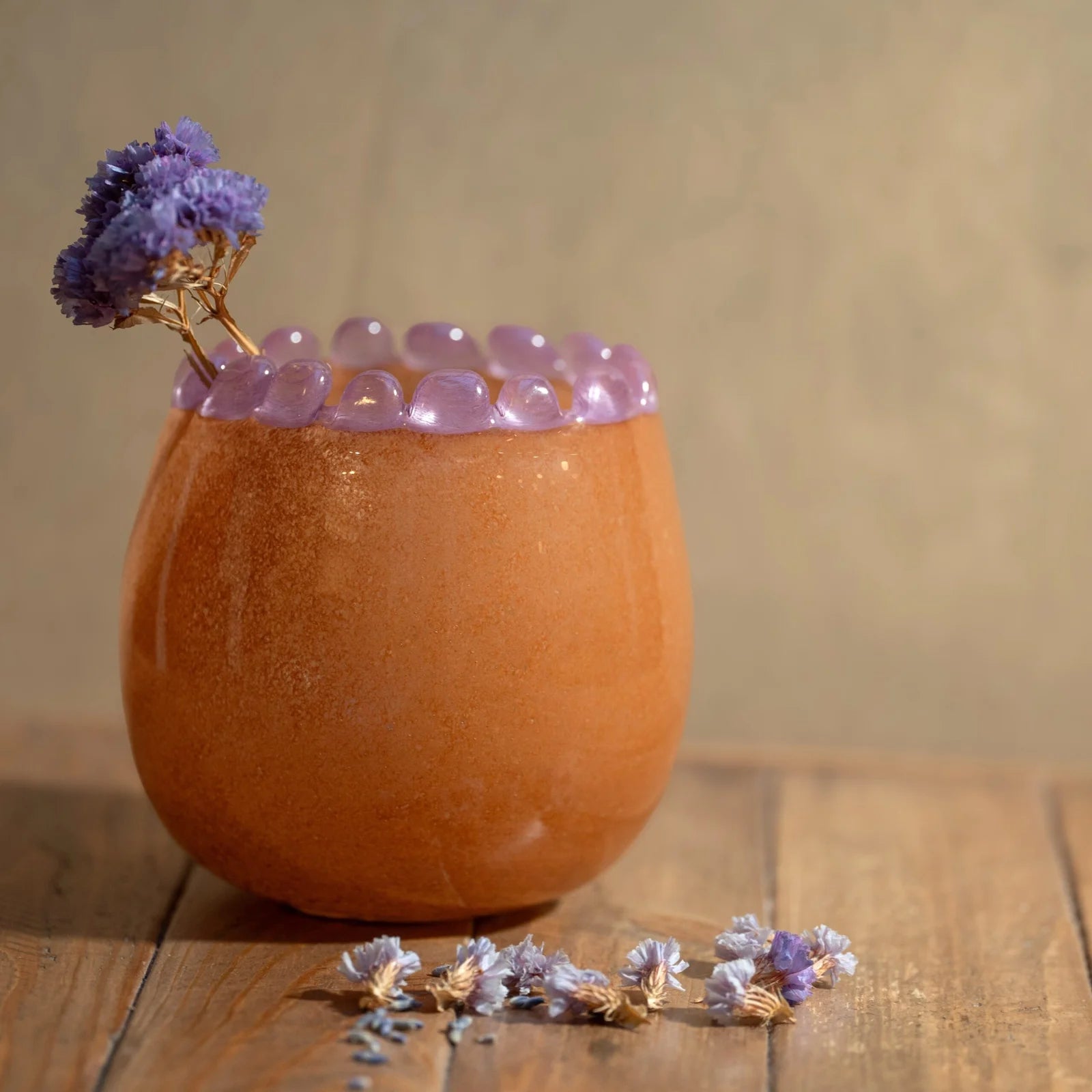 MAISON LILO - Vase bord perlé Moka/Rose