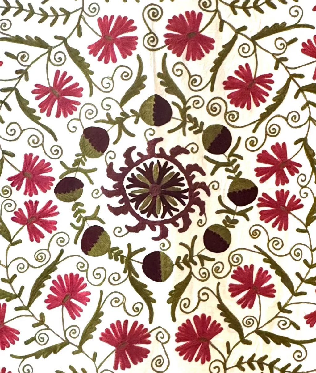 Fuschia / Violet / Orange – Dessus de lit Suzani | George Genève