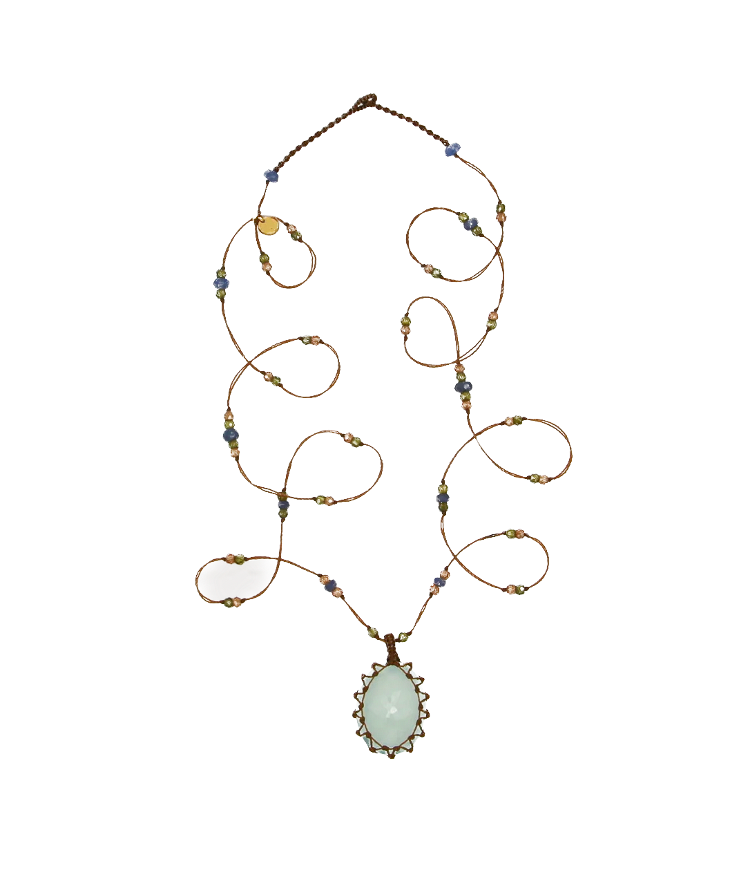 SHARING - Collier Tibétain Long - Calcédoine
