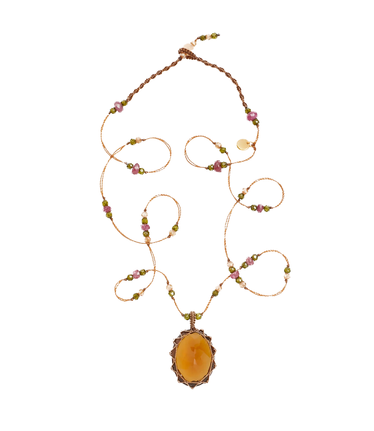 SHARING - Collier Tibétain Court - Honey Quartz