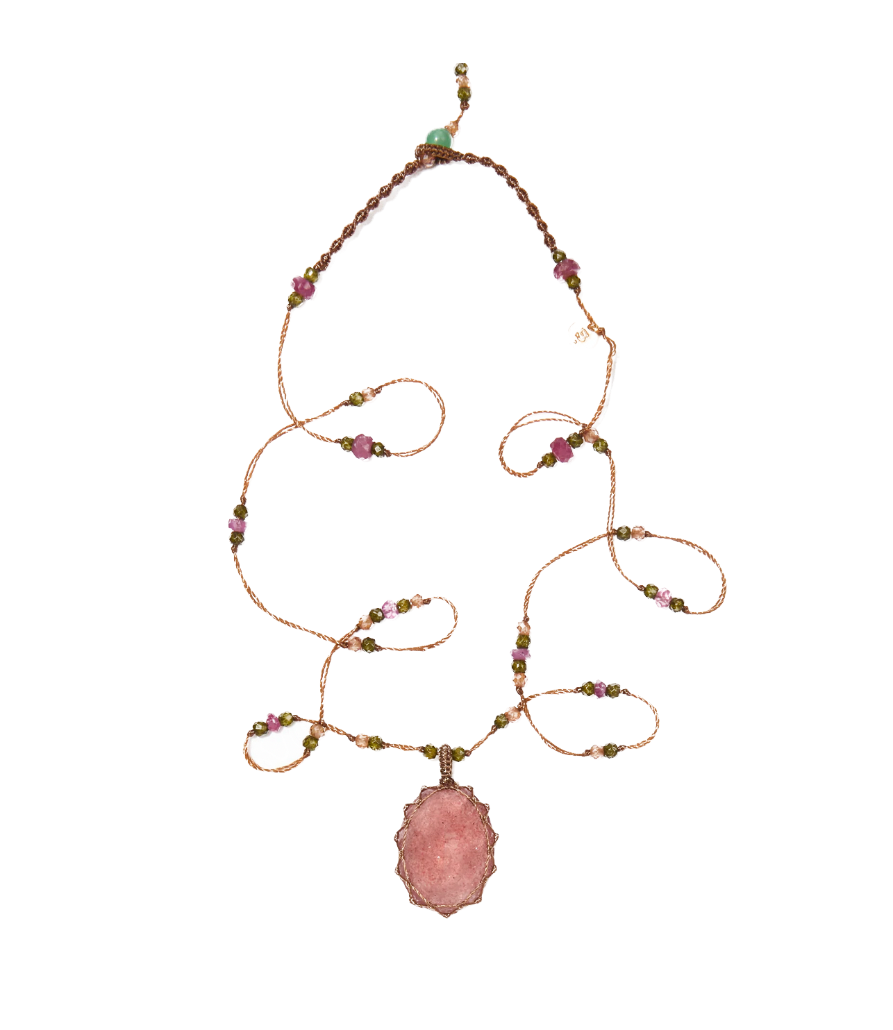 SHARING - Collier Tibétain Court - Strawberry Pink