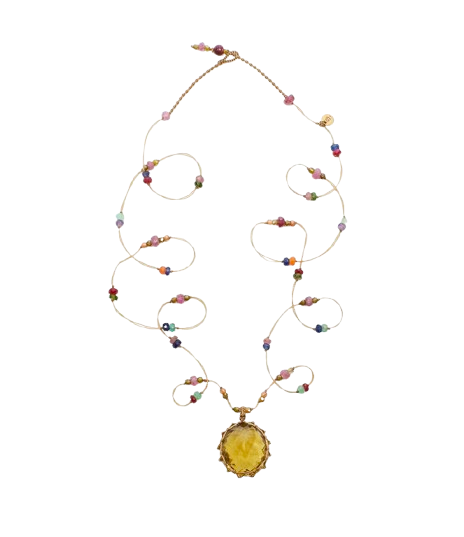 SHARING - Collier Tibétain Long - Citrine