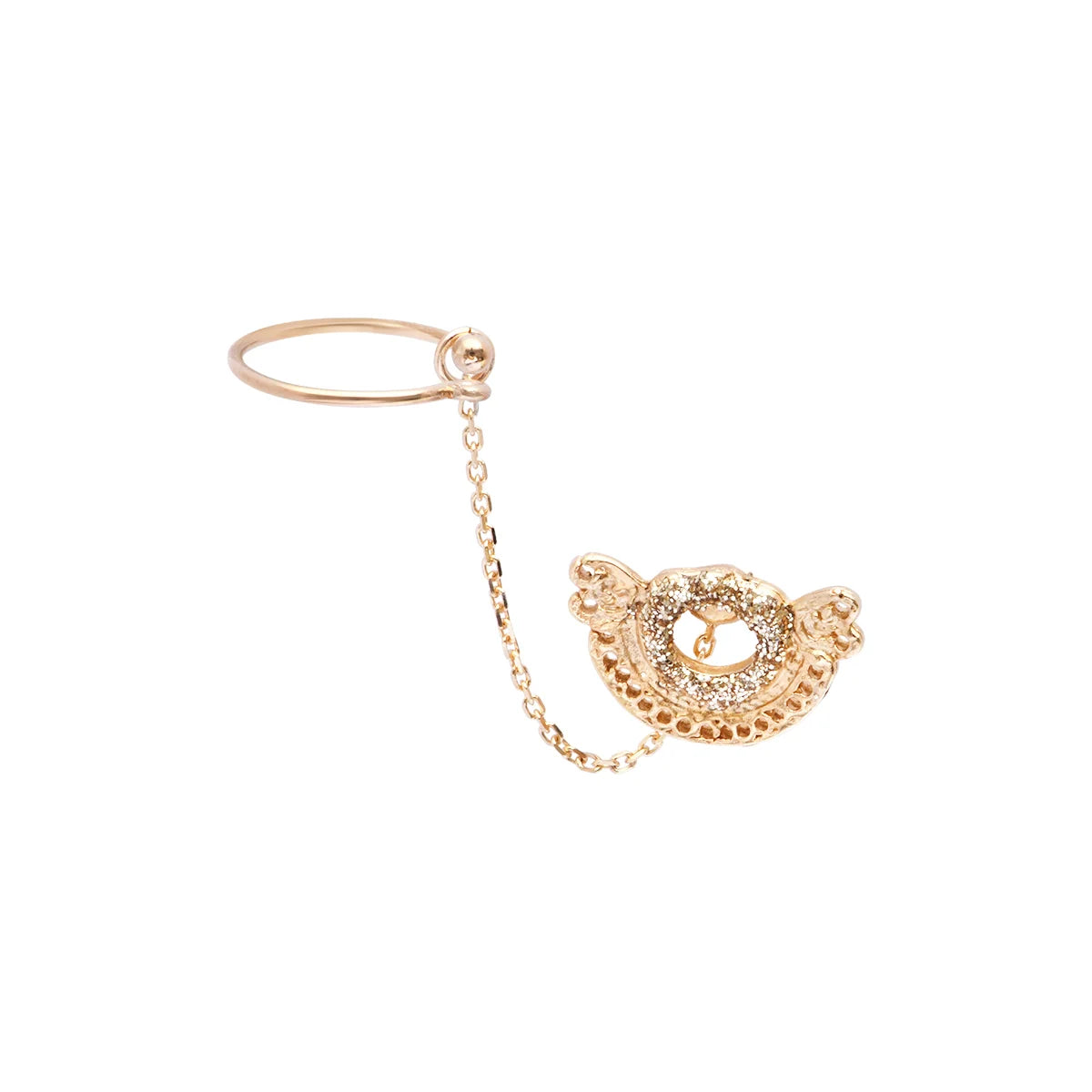 Collier Tayrona Lsonge plaqué or émail diamanté inspiration colombienne - George Genève