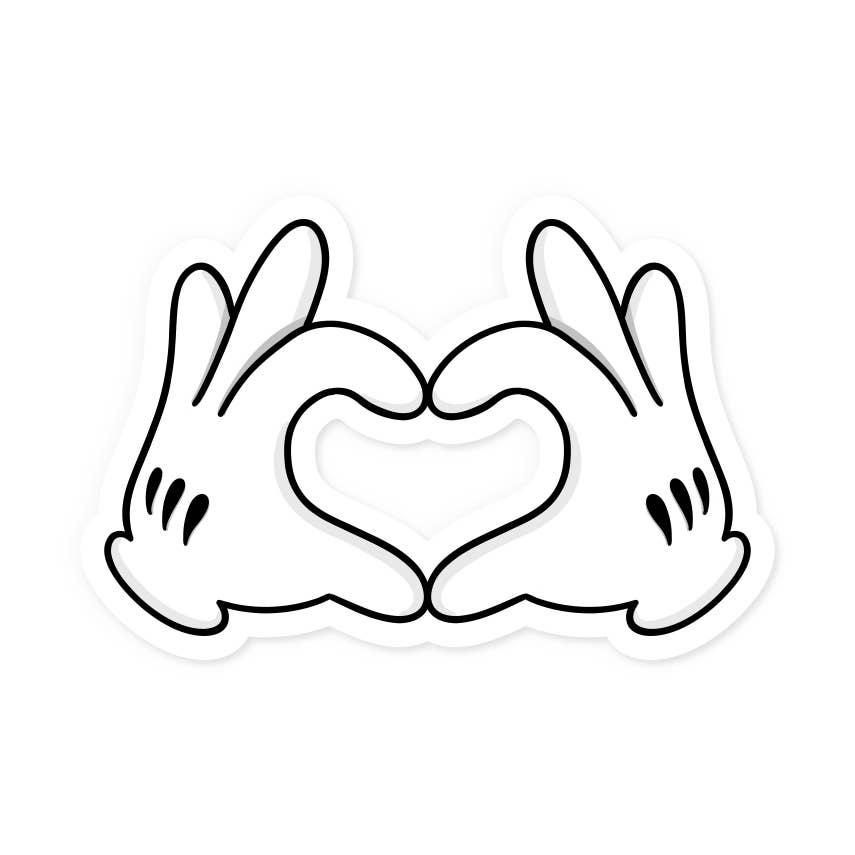 Autocollant - Mains Coeur