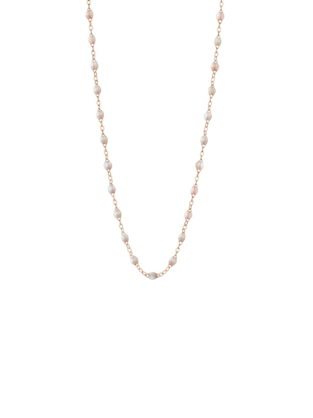 Collier chaîne et perles de résine Ivoire
