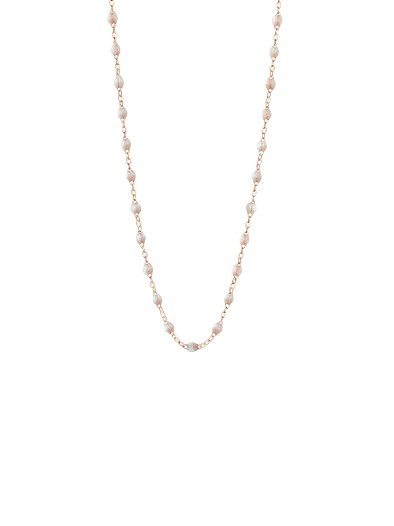 Collier chaîne et perles de résine Ivoire