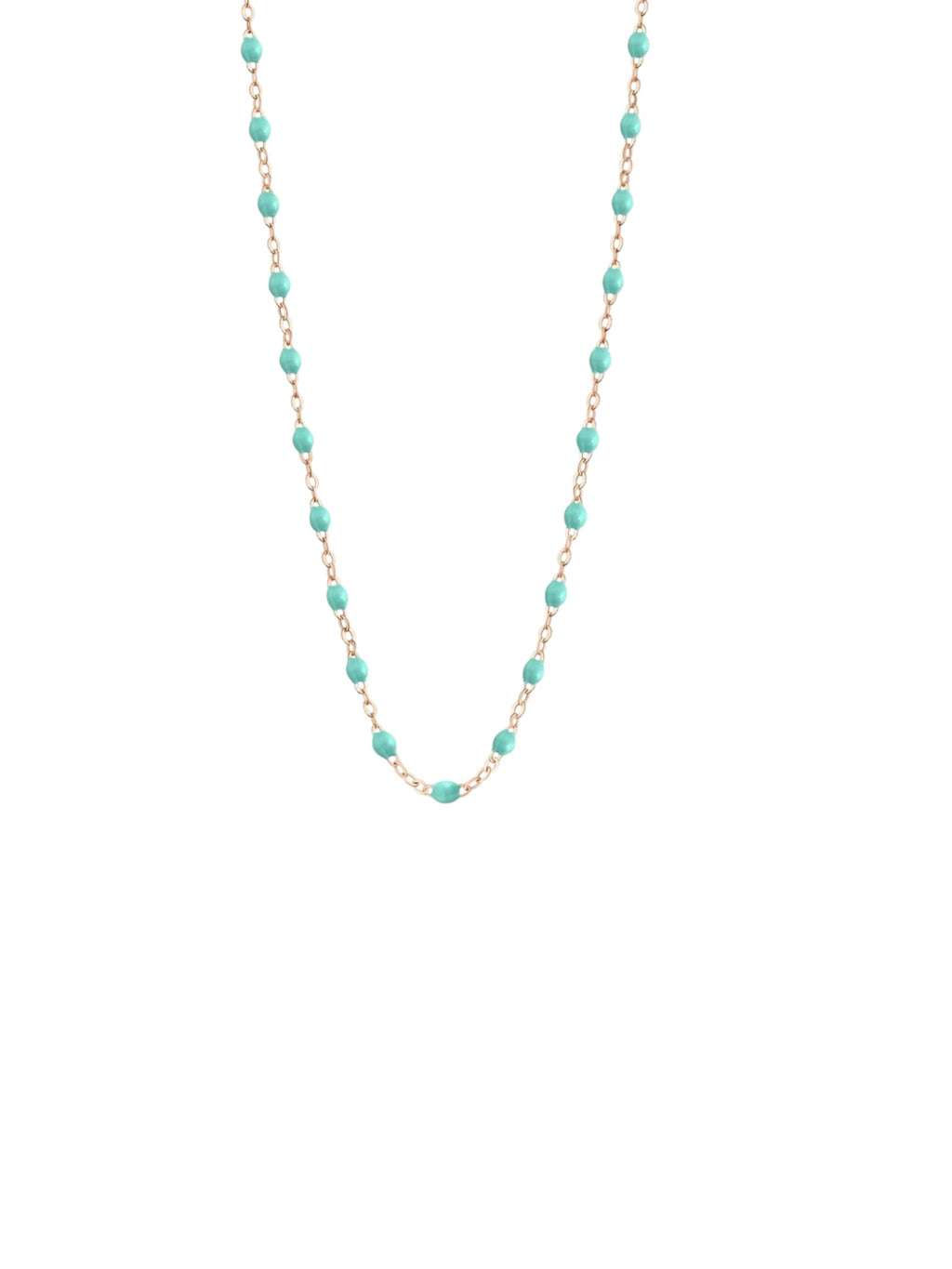 Collier chaîne et perles de résine Turquoise