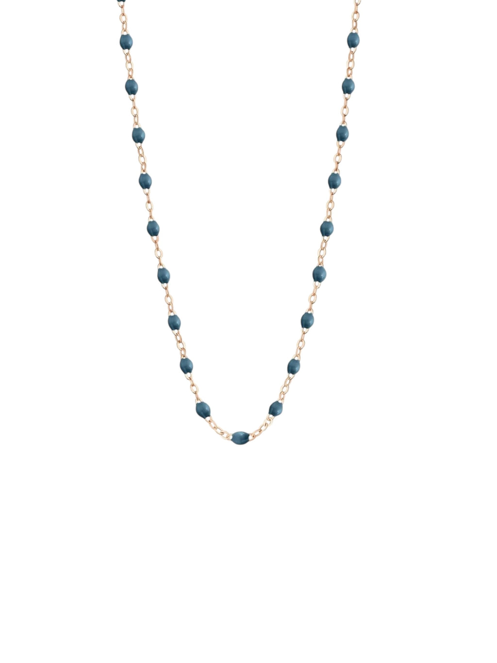 Collier chaîne et perles de résine Vert foncé