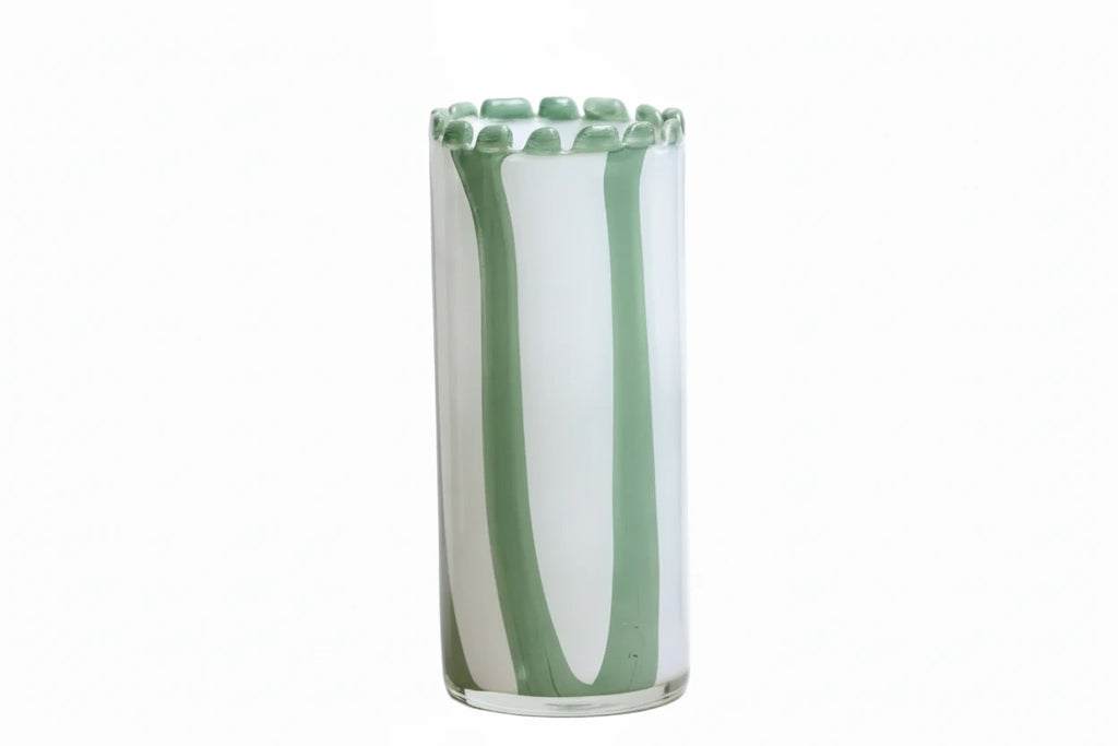 Vase droit bord perlé Vert – MAISON LILO | George Genève