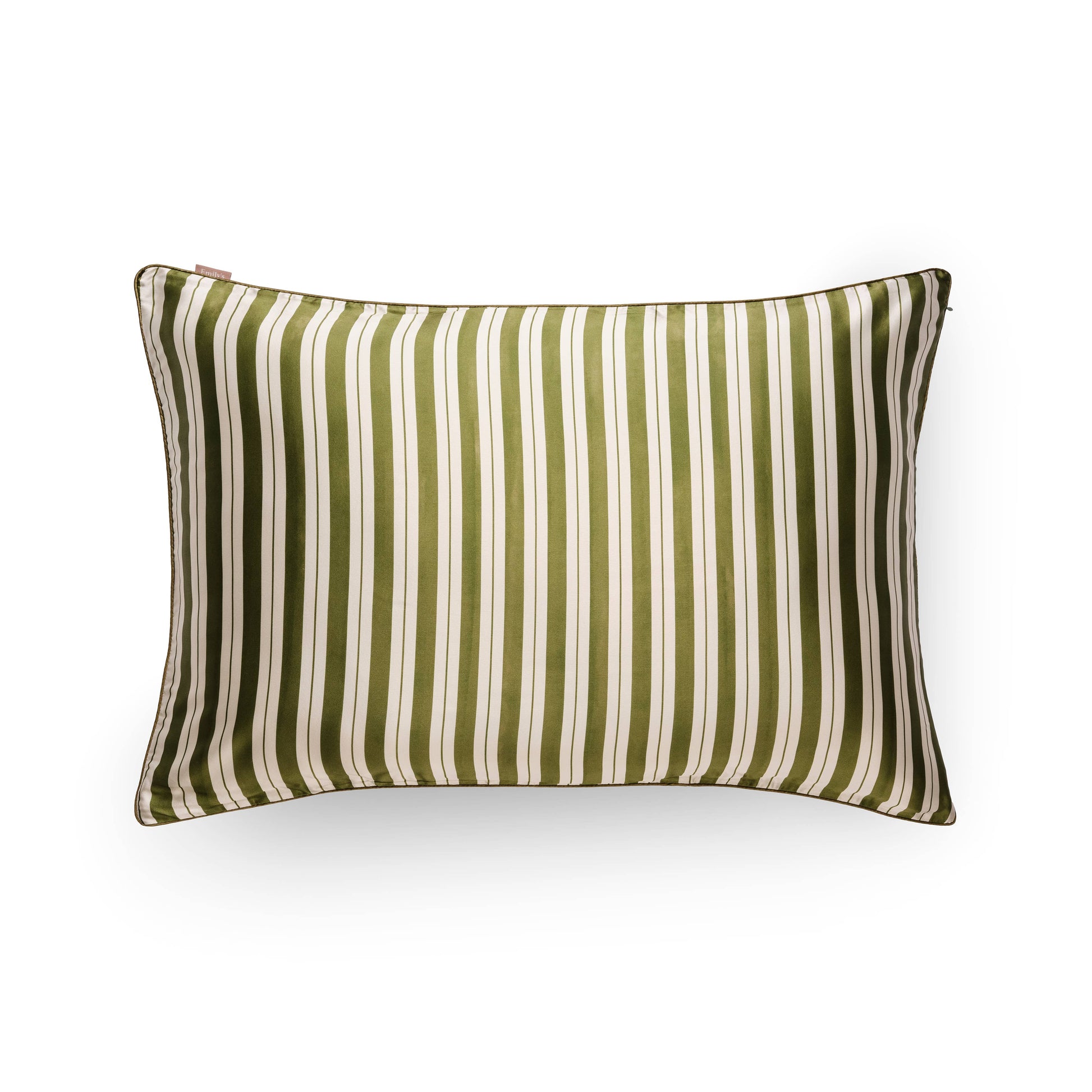 Taie d'oreiller en soie Imprimée 50x70 (plusieurs coloris) – EMILY'S PILLOW – Green Stripe