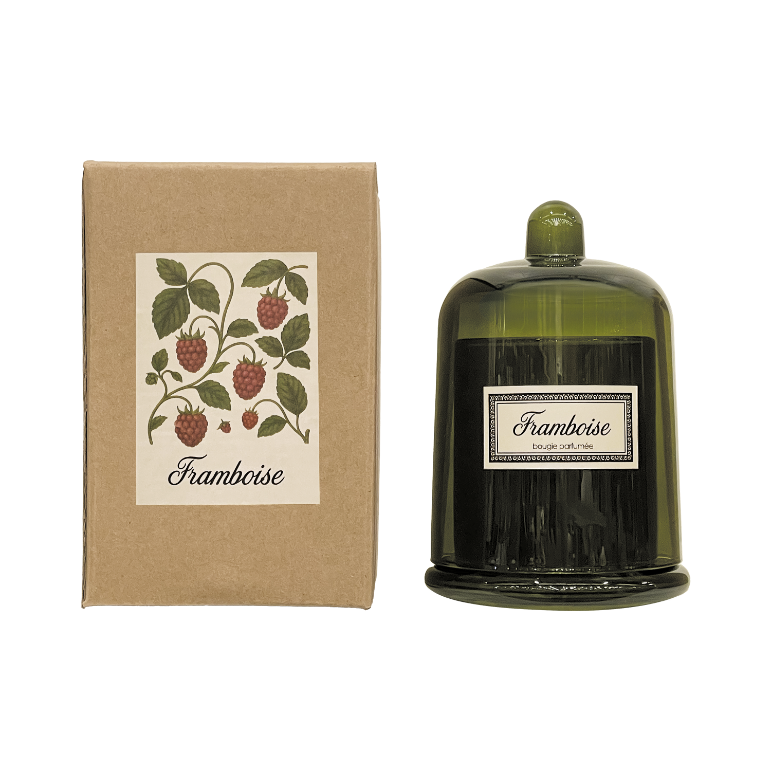 Bougie cloche Botanic framboise 200 g sous sa cloche en verre – OPJET PARIS