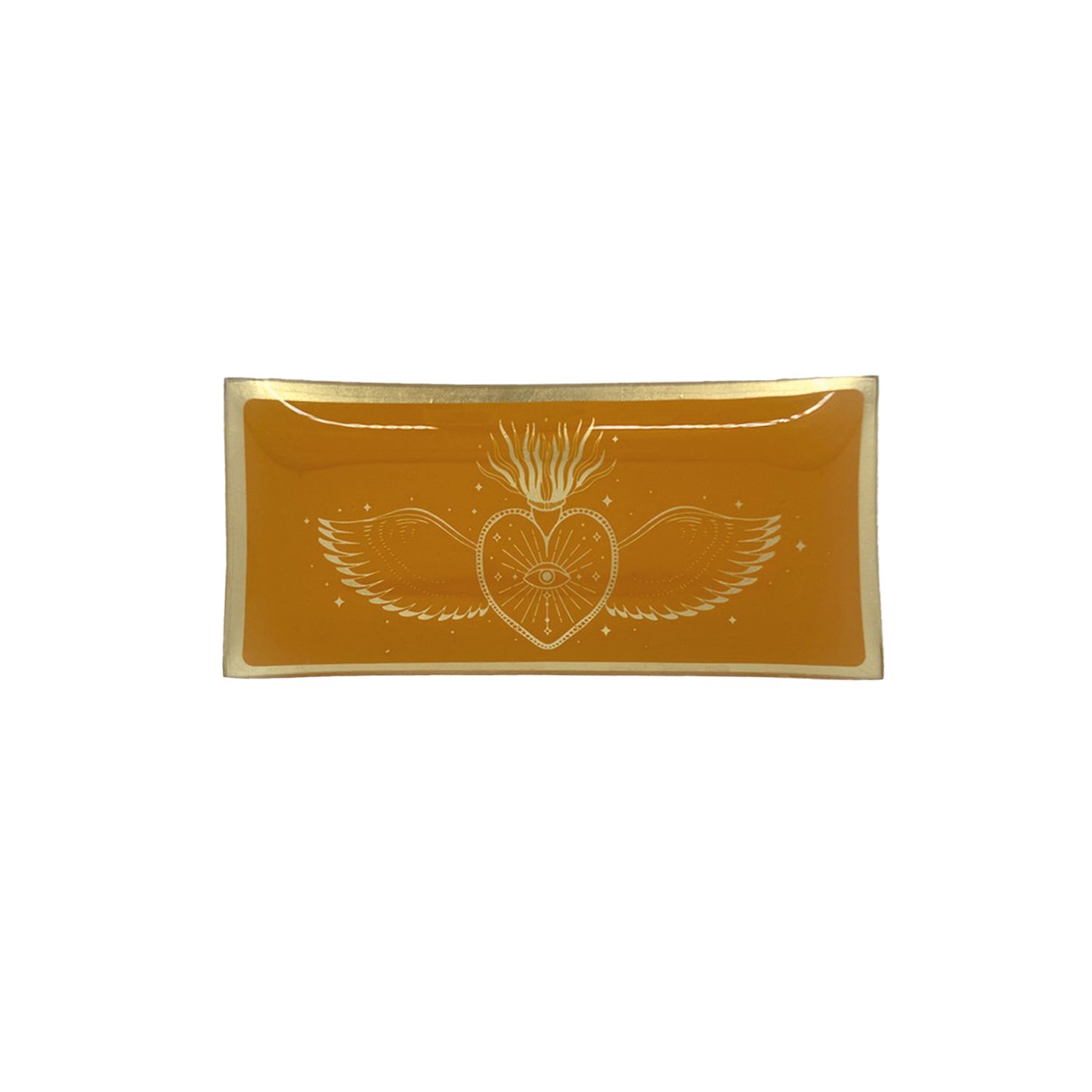 Plateau Ex-voto rectangle brun orange L21,2 P10,2 H1,2cm – Opjet Paris | George Genève