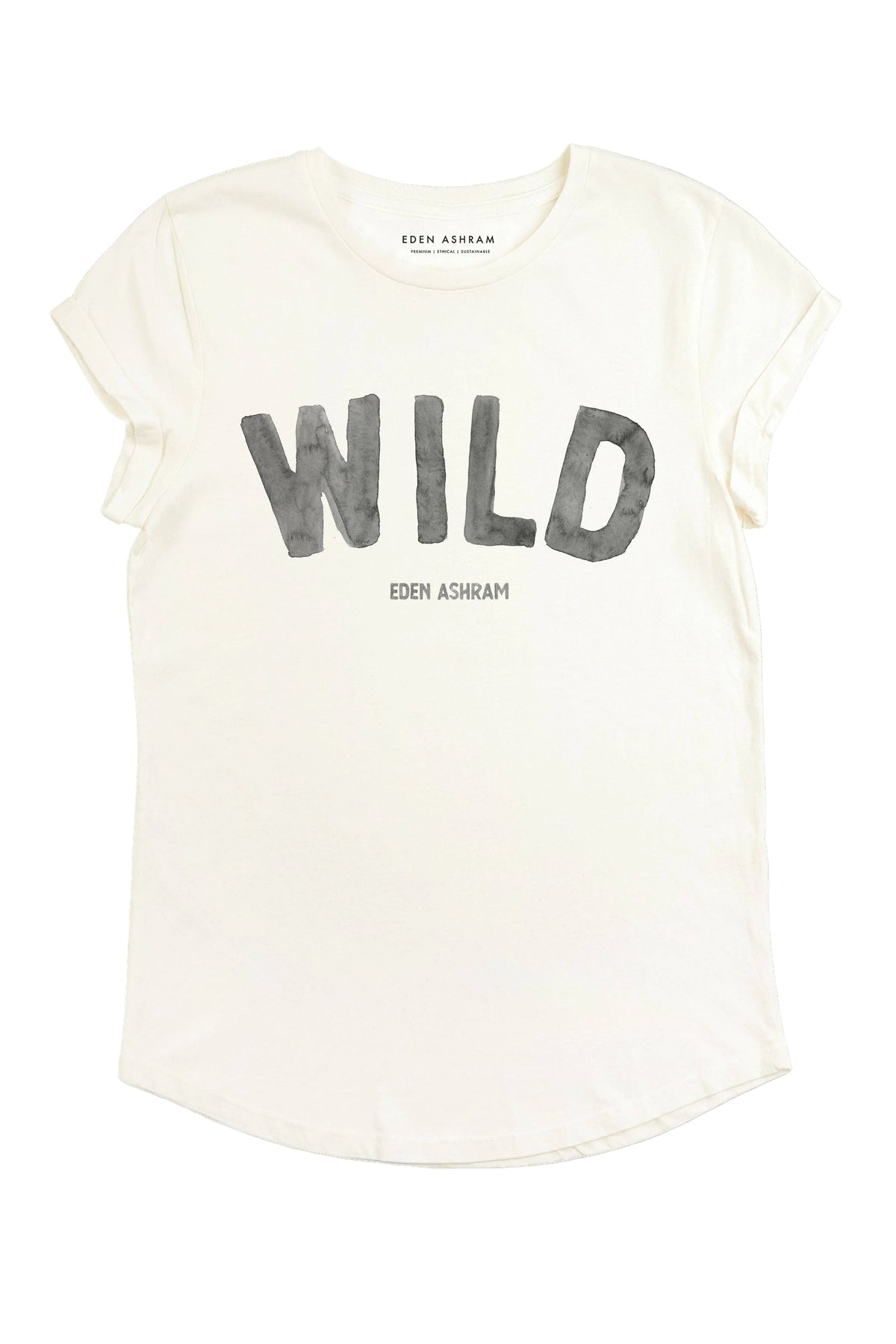 Tee-shirt Wild, coton bio blanc délavé – EDEN ASHRAM chez George Genève – vue 2