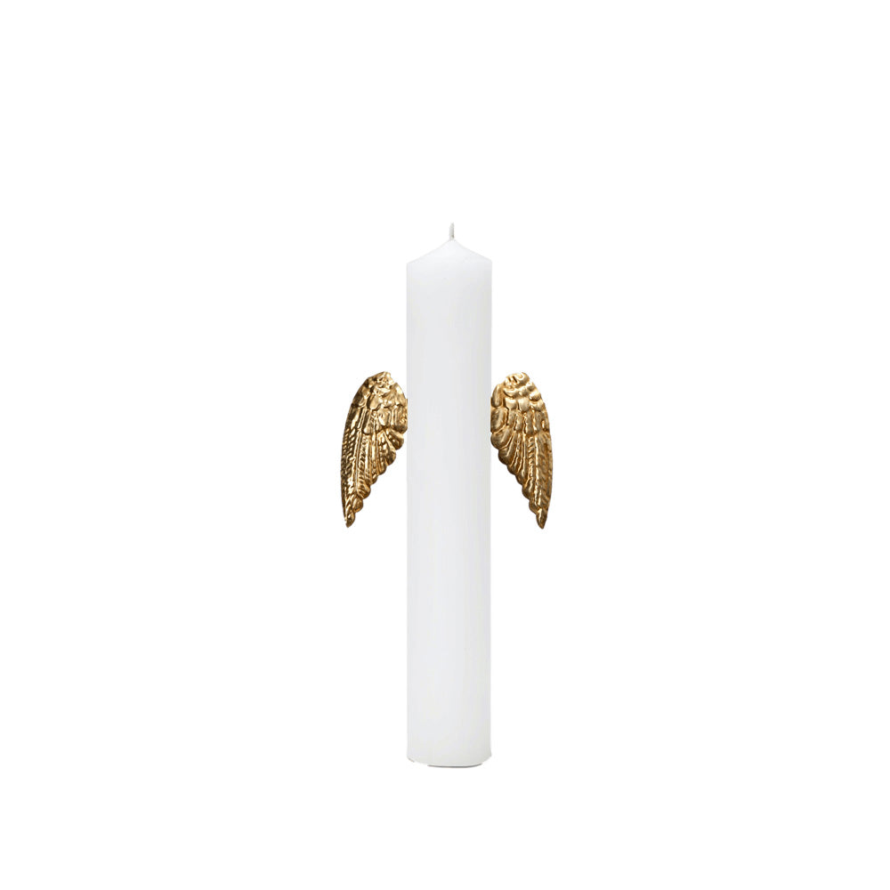 Bijou de bougie Wings en laiton, paire d'ailes à planter de part et d'autre d'un cierge — Boncoeurs, George Genève