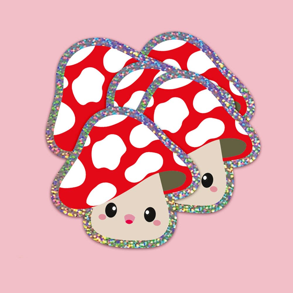 Champignon rouge à pois blancs – vue 5 – Autocollant géeant | George Genève